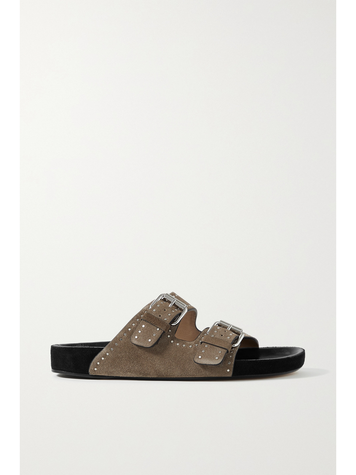 Shop Isabel Marant Lennyo Studded Suede Slides In Brown