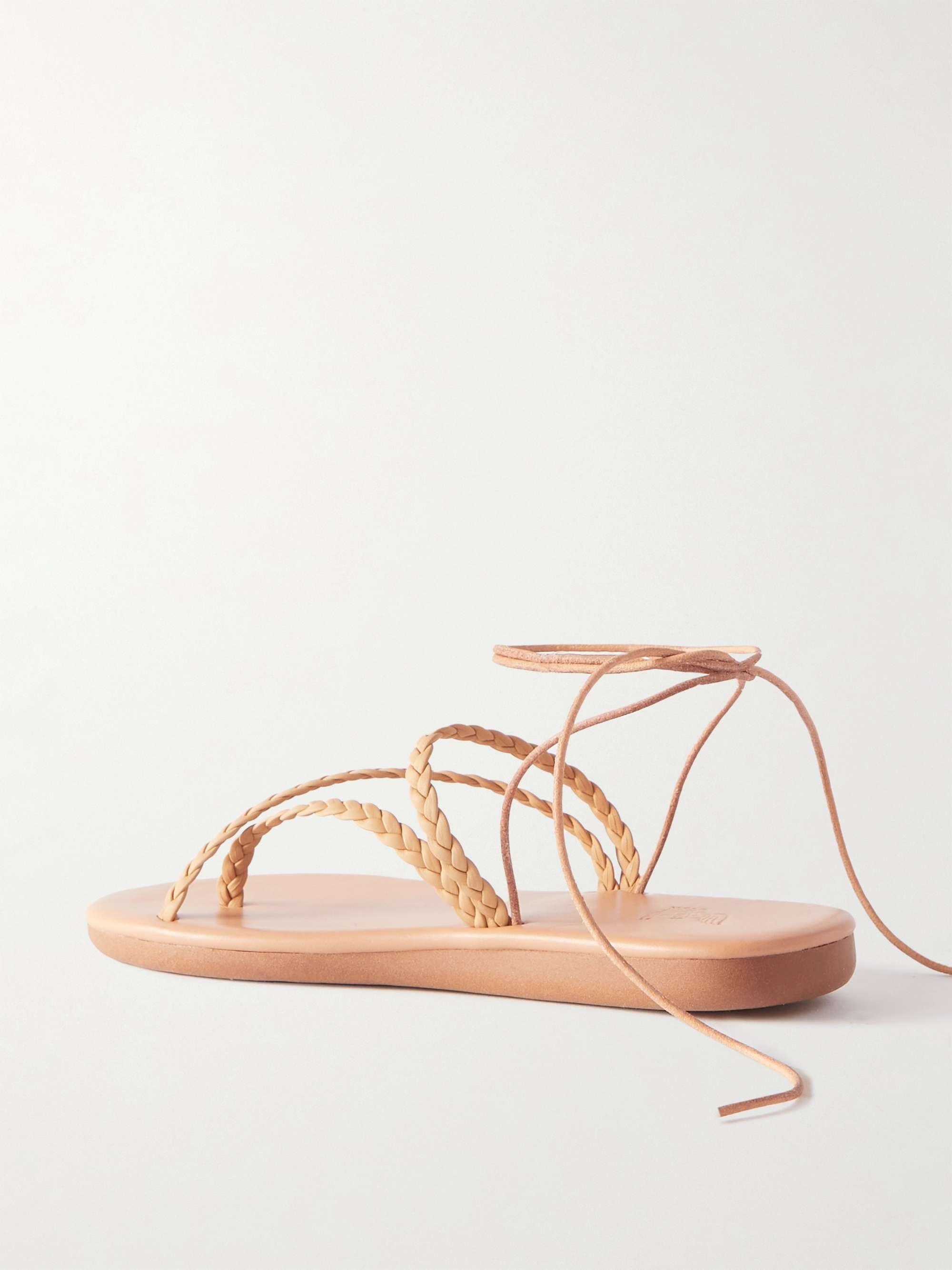 ANCIENT GREEK SANDALS Plage braided metallic leather sandals
