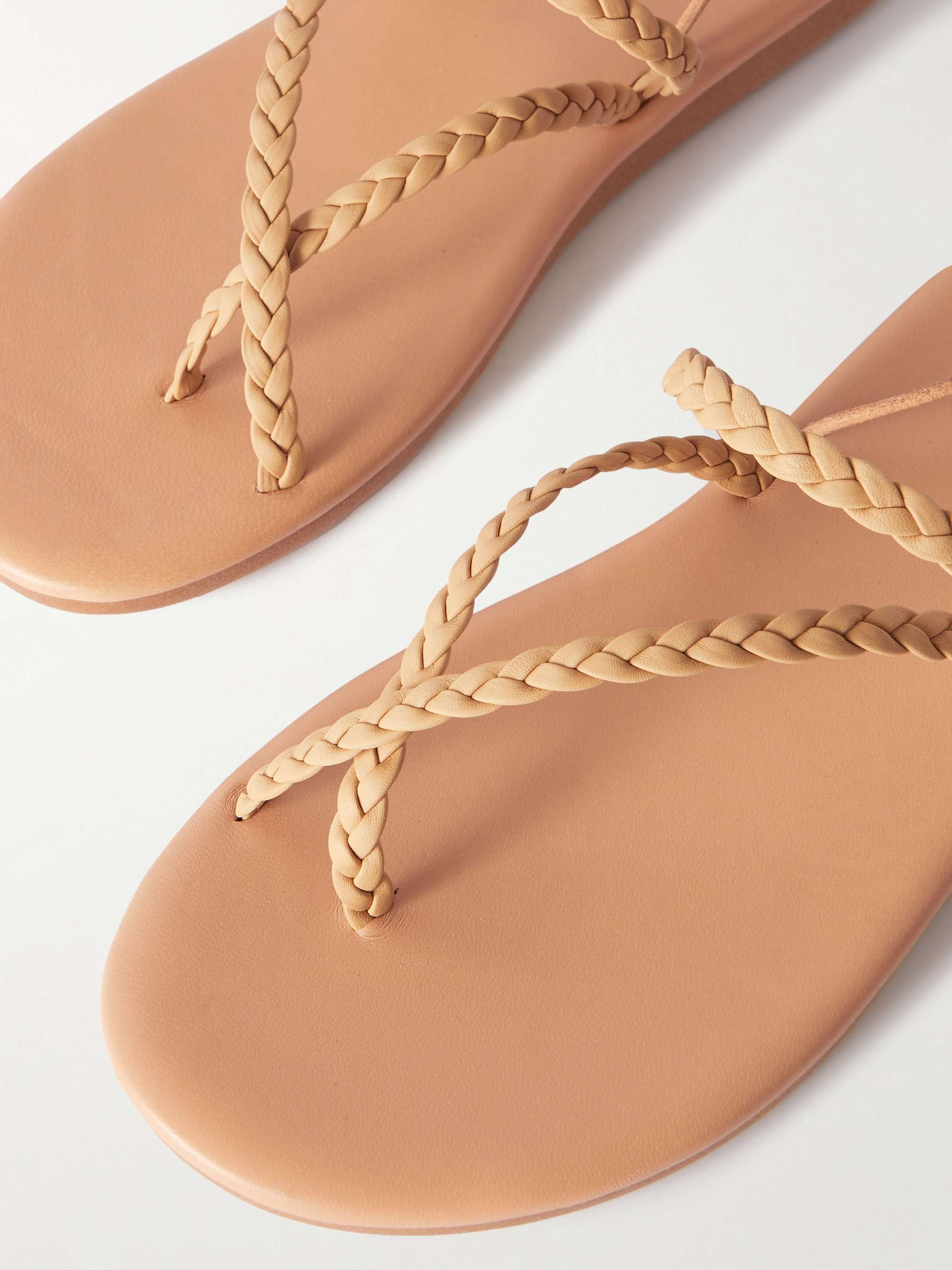 ANCIENT GREEK SANDALS Plage braided metallic leather sandals