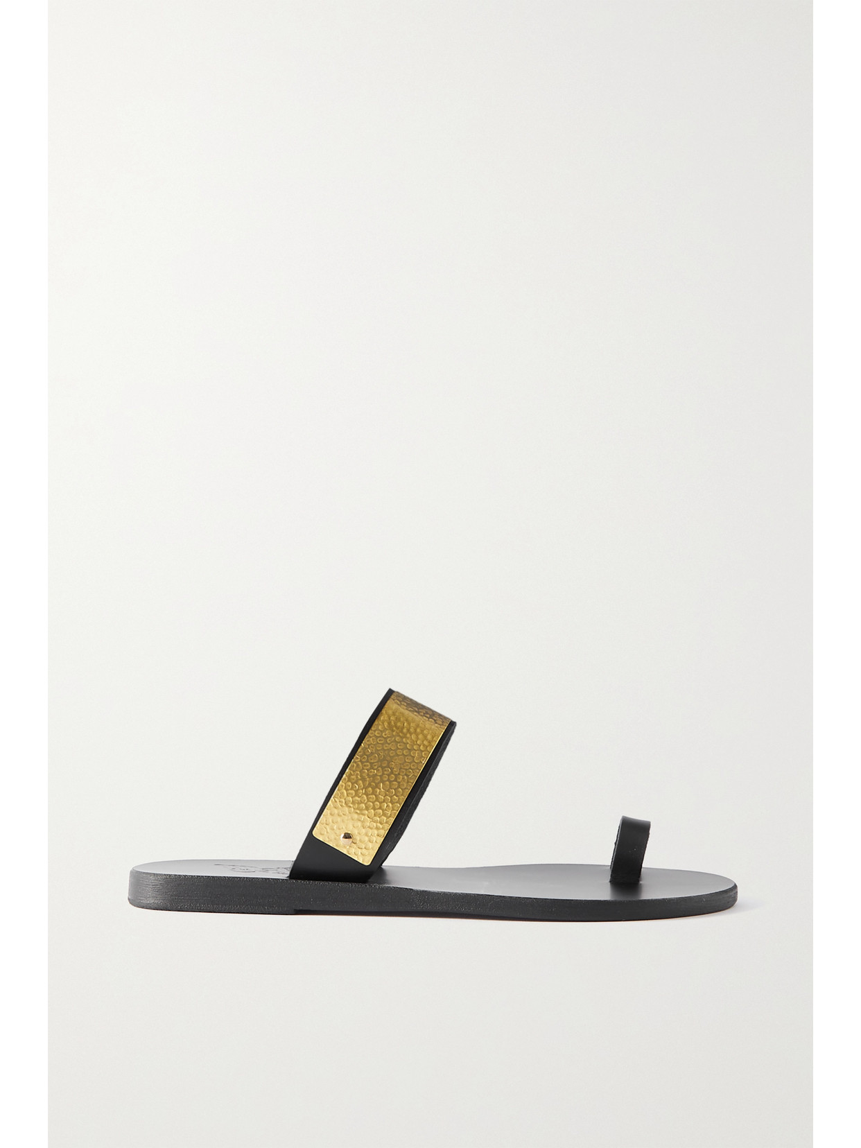 Ancient Greek Sandals Thalia Embellished Leather Sandals In Black