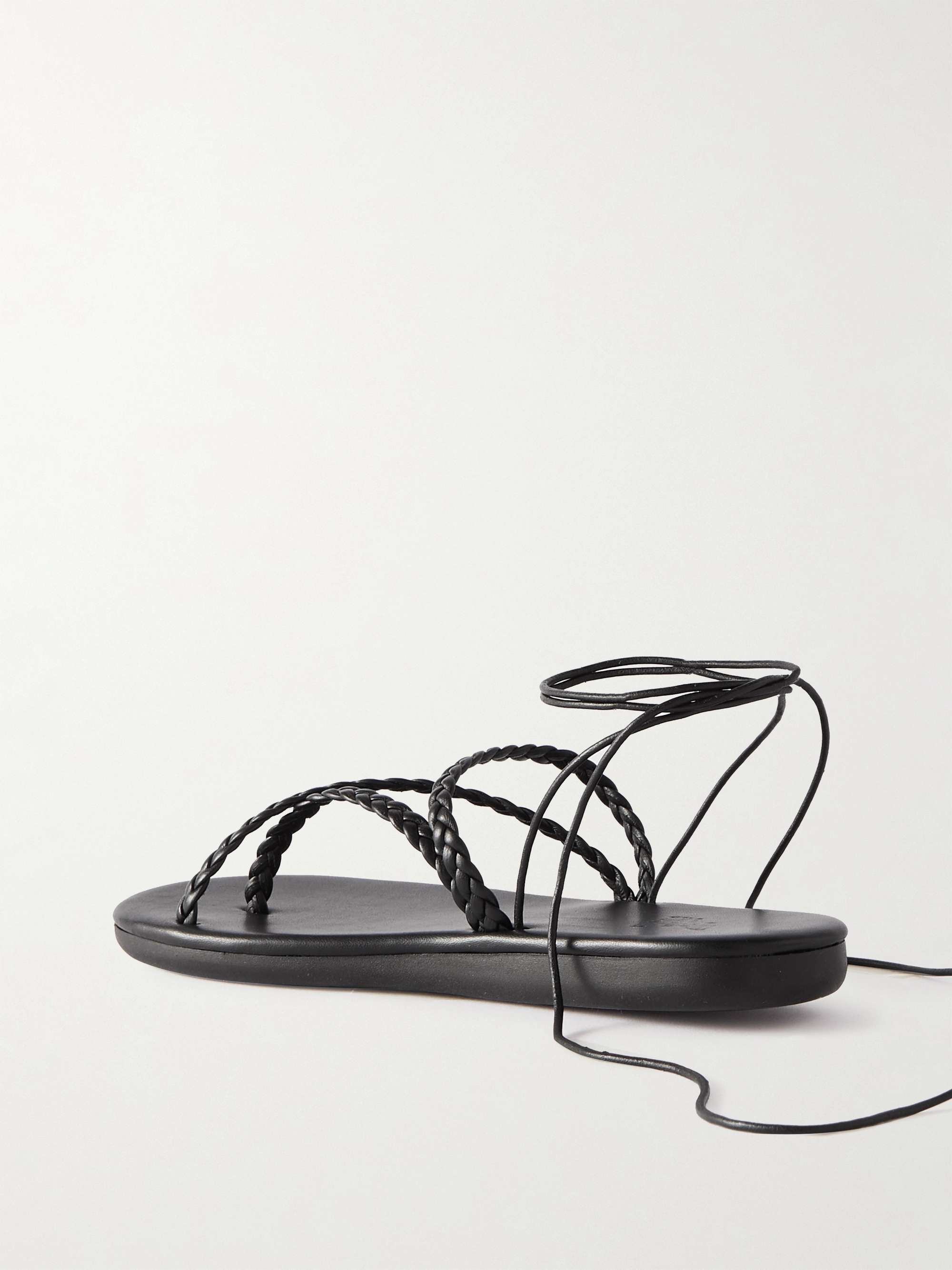 ANCIENT GREEK SANDALS Plage braided metallic leather sandals