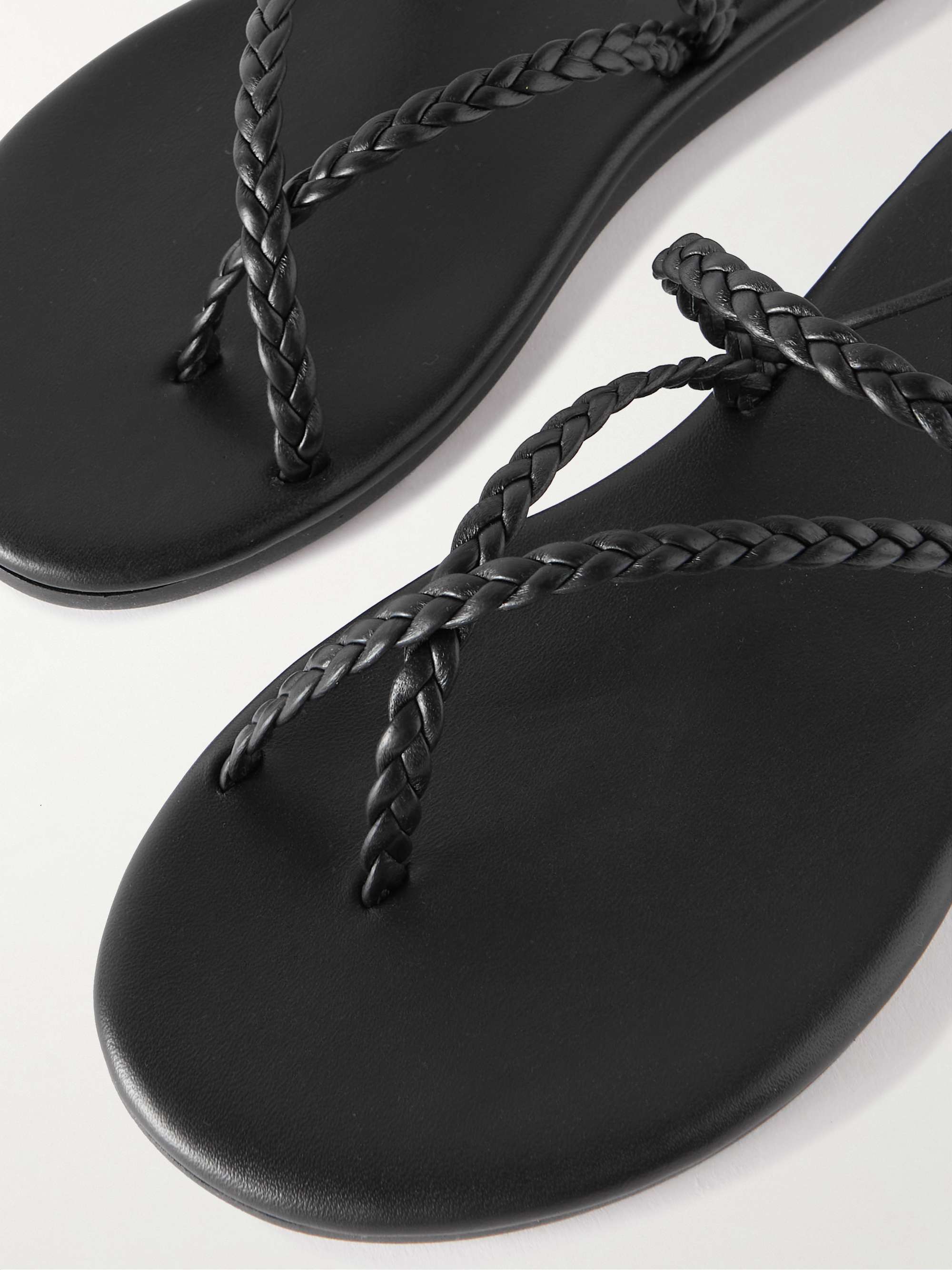 ANCIENT GREEK SANDALS Plage braided metallic leather sandals