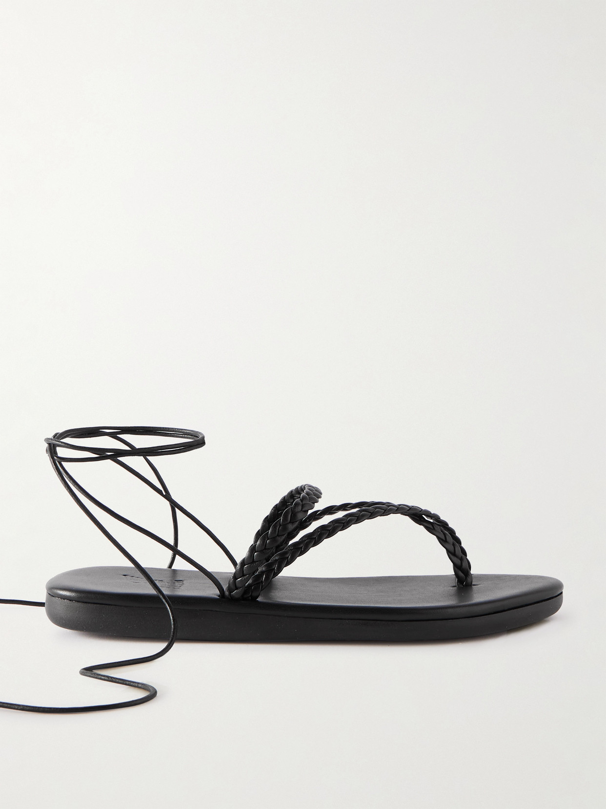 Ancient Greek Sandals - Plage Braided Leather Sandals - Black