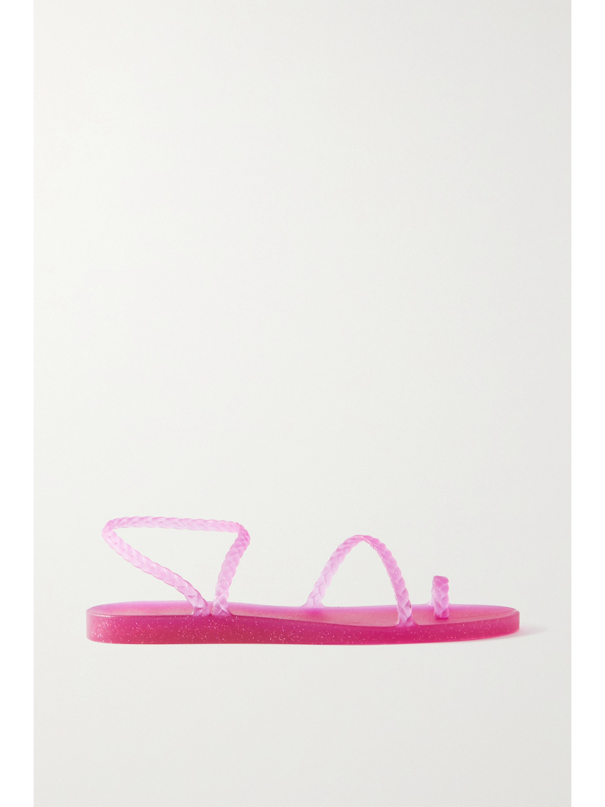 Ancient Greek Sandals Eleftheria Braided Glittered Rubber Sandals In Pink