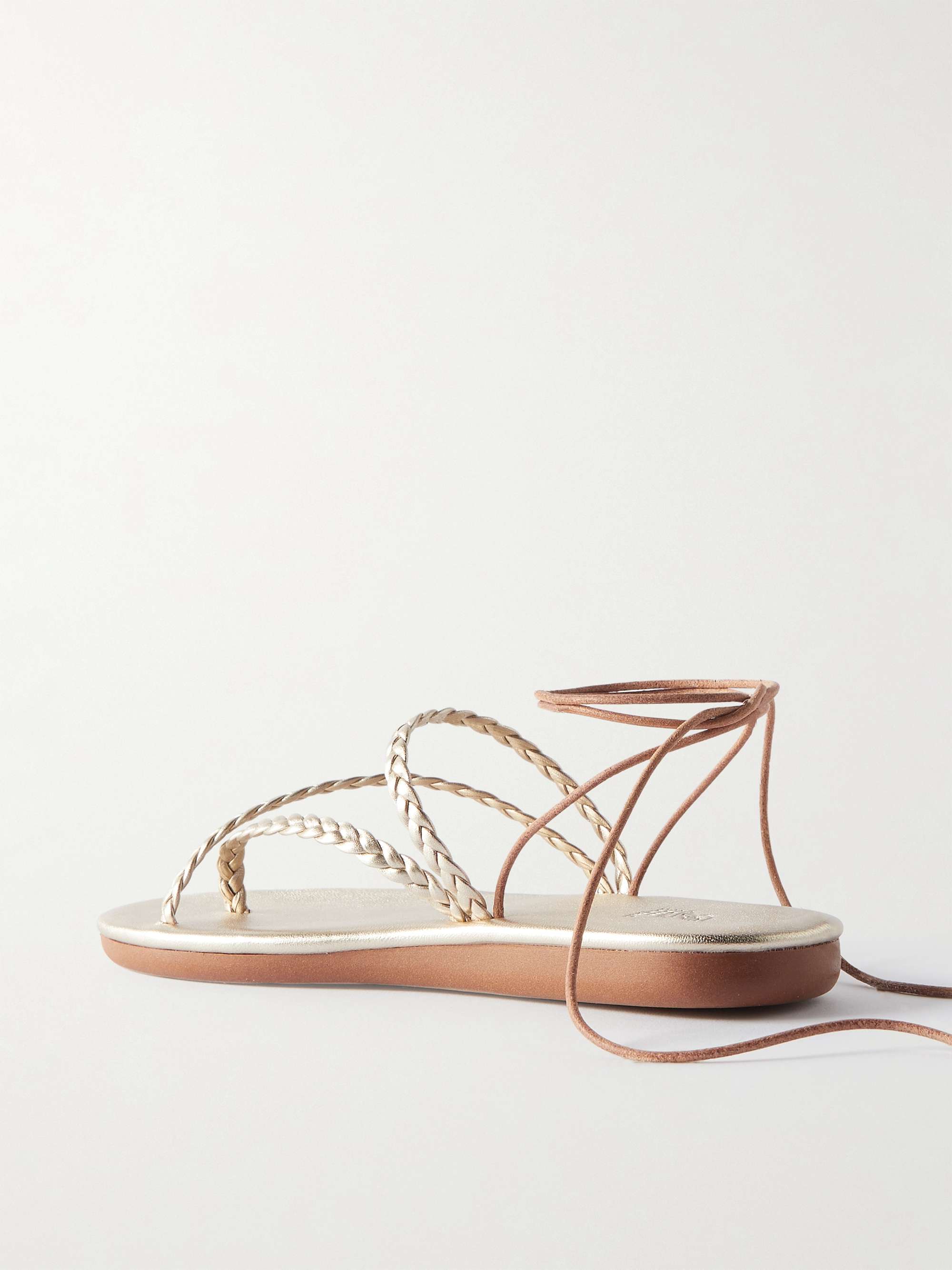 ANCIENT GREEK SANDALS Plage braided metallic leather sandals