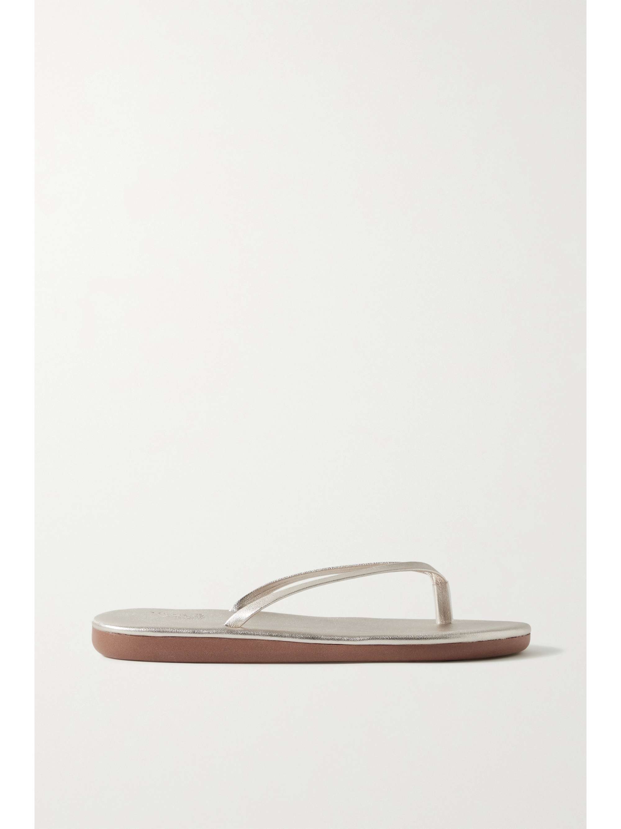 ANCIENT GREEK SANDALS Saionara metallic leather flip flops