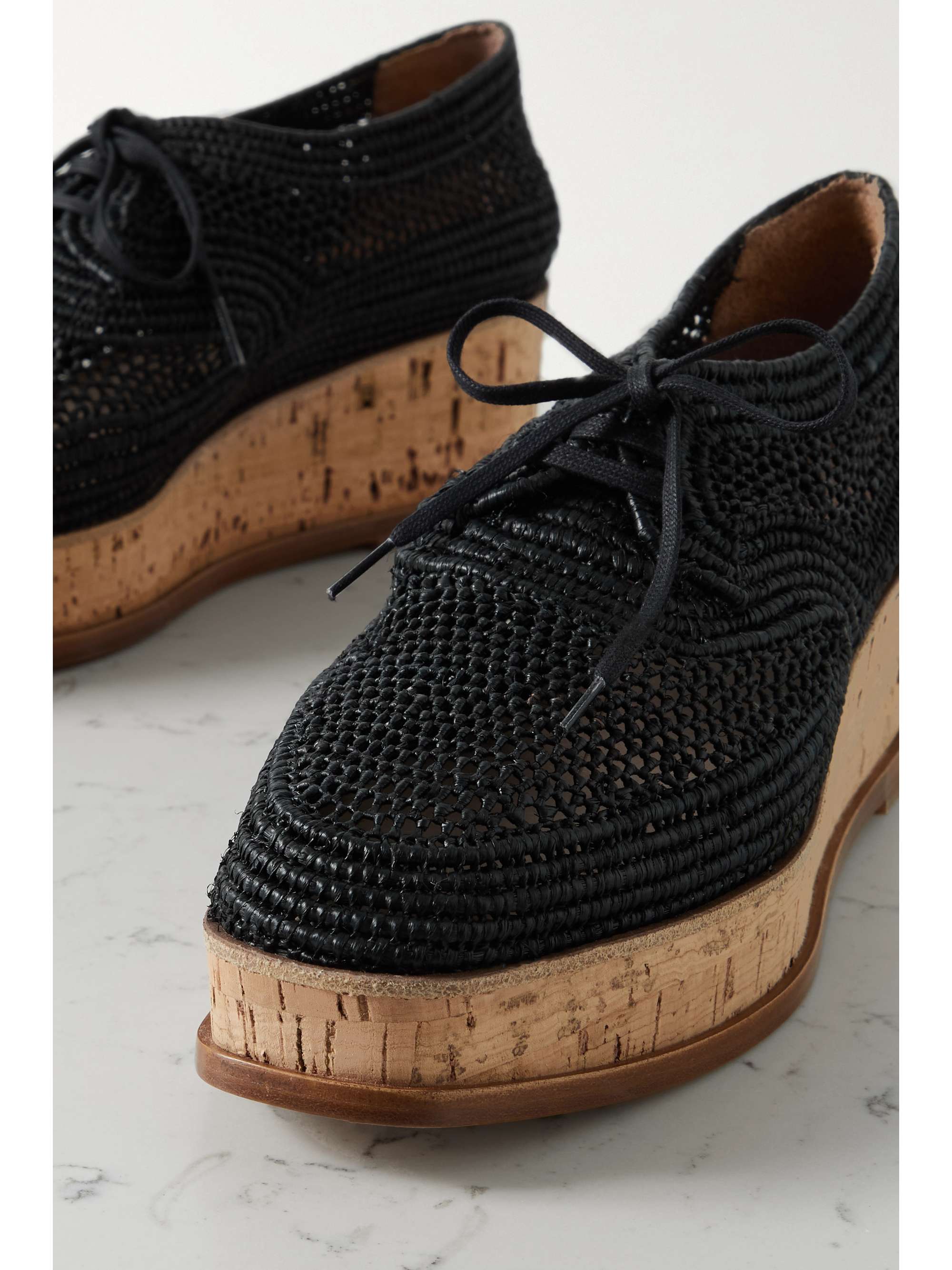 Gabriela Hearst - + Clergerie Harold Raffia Platform Brogues - Black - IT39.5 - Net A Porter