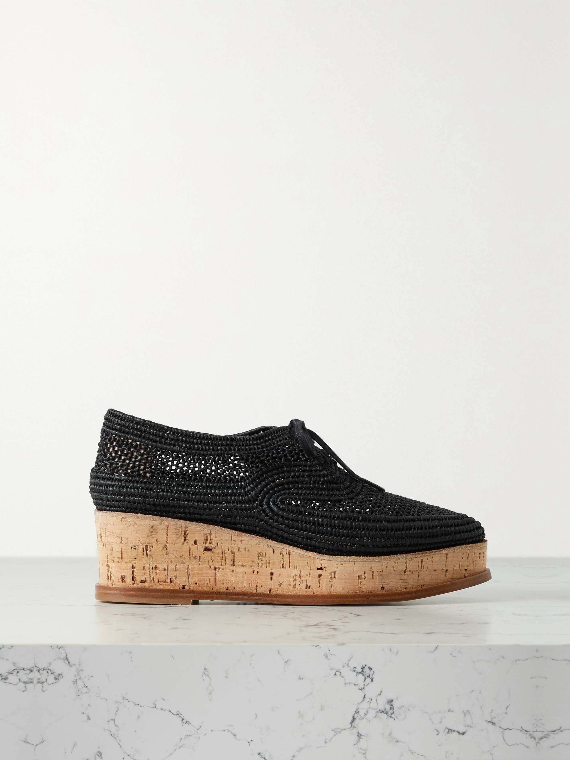 Gabriela Hearst - + Clergerie Harold Raffia Platform Brogues - Black - IT39.5 - Net A Porter
