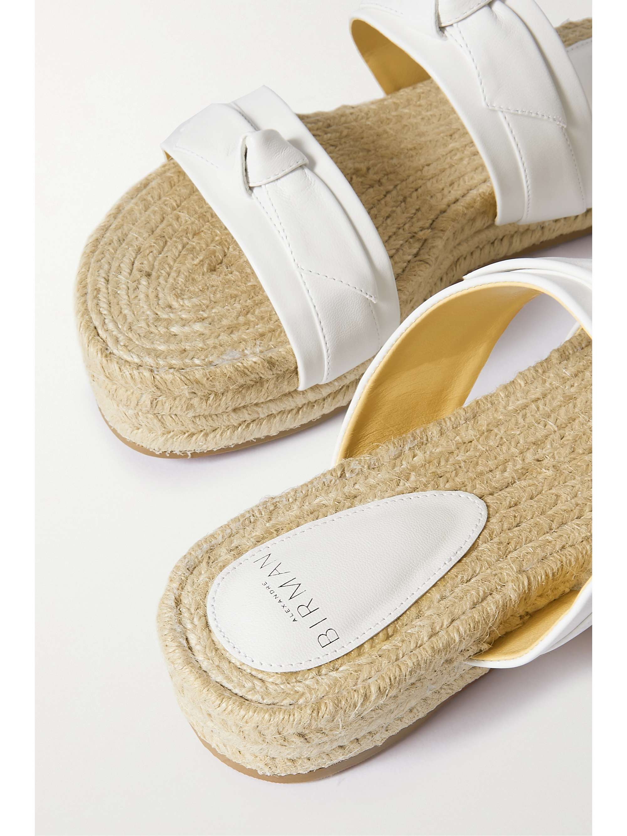 ALEXANDRE BIRMAN Clarita knotted leather espadrille slides
