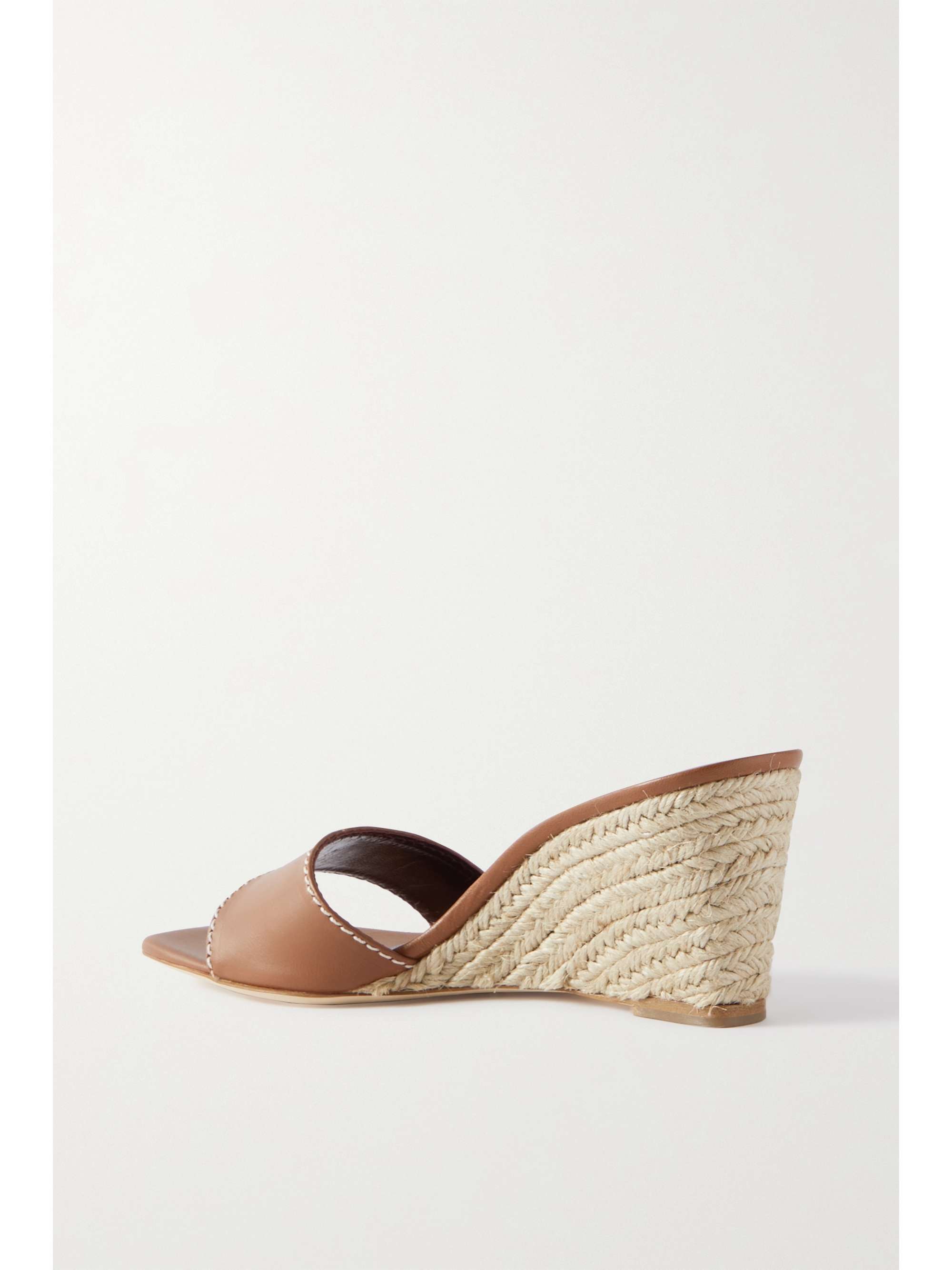 STAUD Billie leather espadrilles wedge mules
