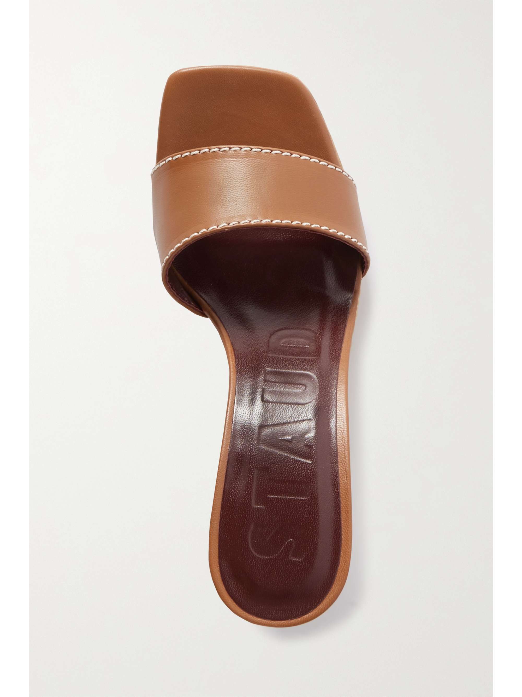 STAUD Billie leather espadrilles wedge mules