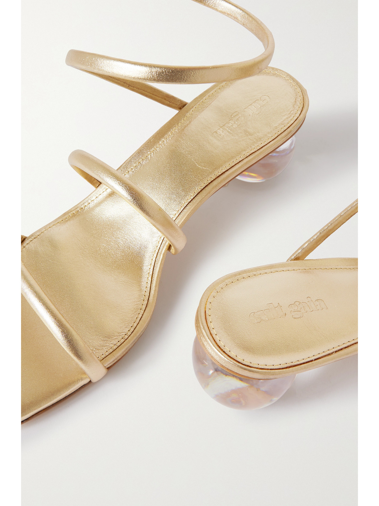 CULT GAIA FREYA METALLIC LEATHER SANDALS