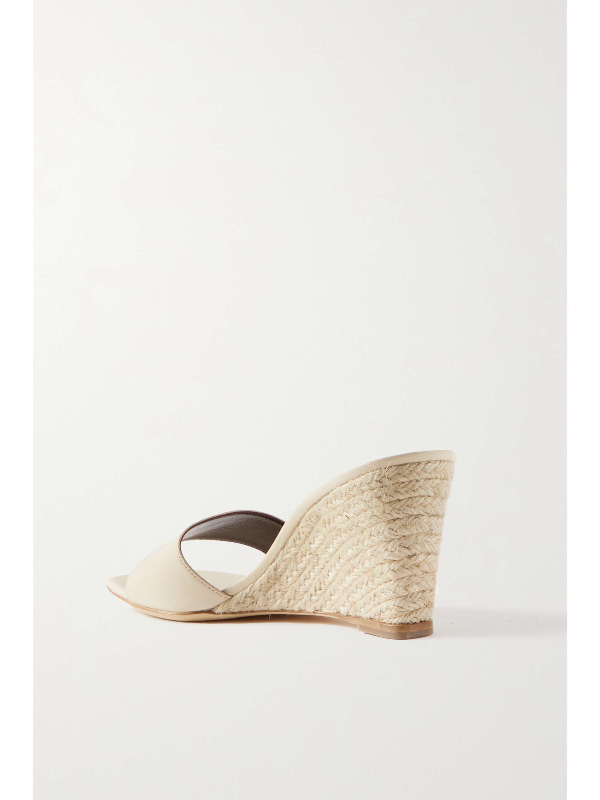 STAUD Billie leather espadrilles wedge mules