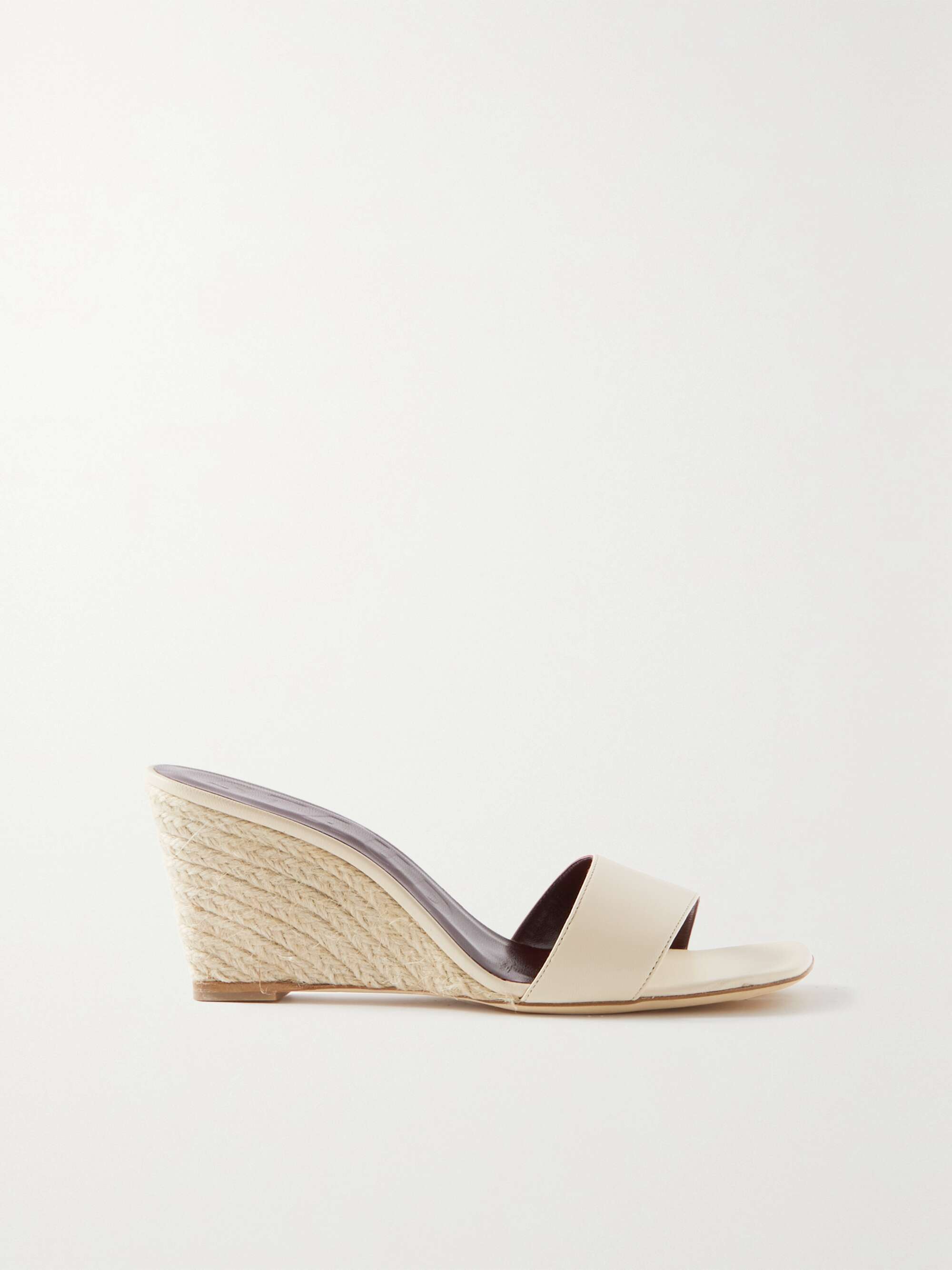 STAUD Billie leather espadrille wedge mules | NET-A-PORTER