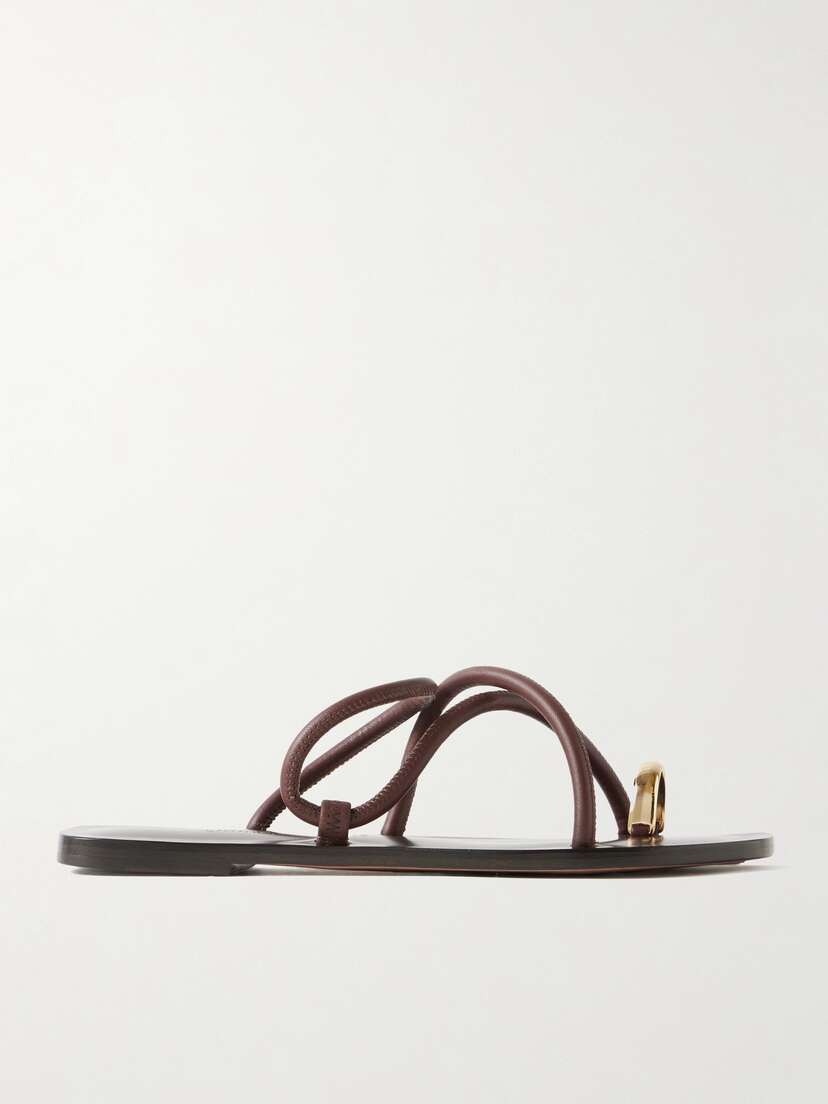 Emme Parsons Laurie Leather And Gold-tone Sandals