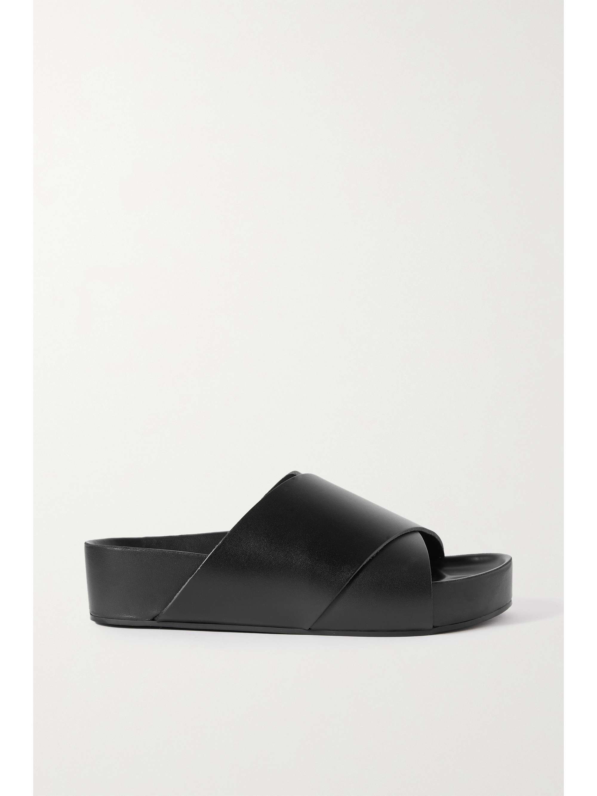 platform black slide sandals