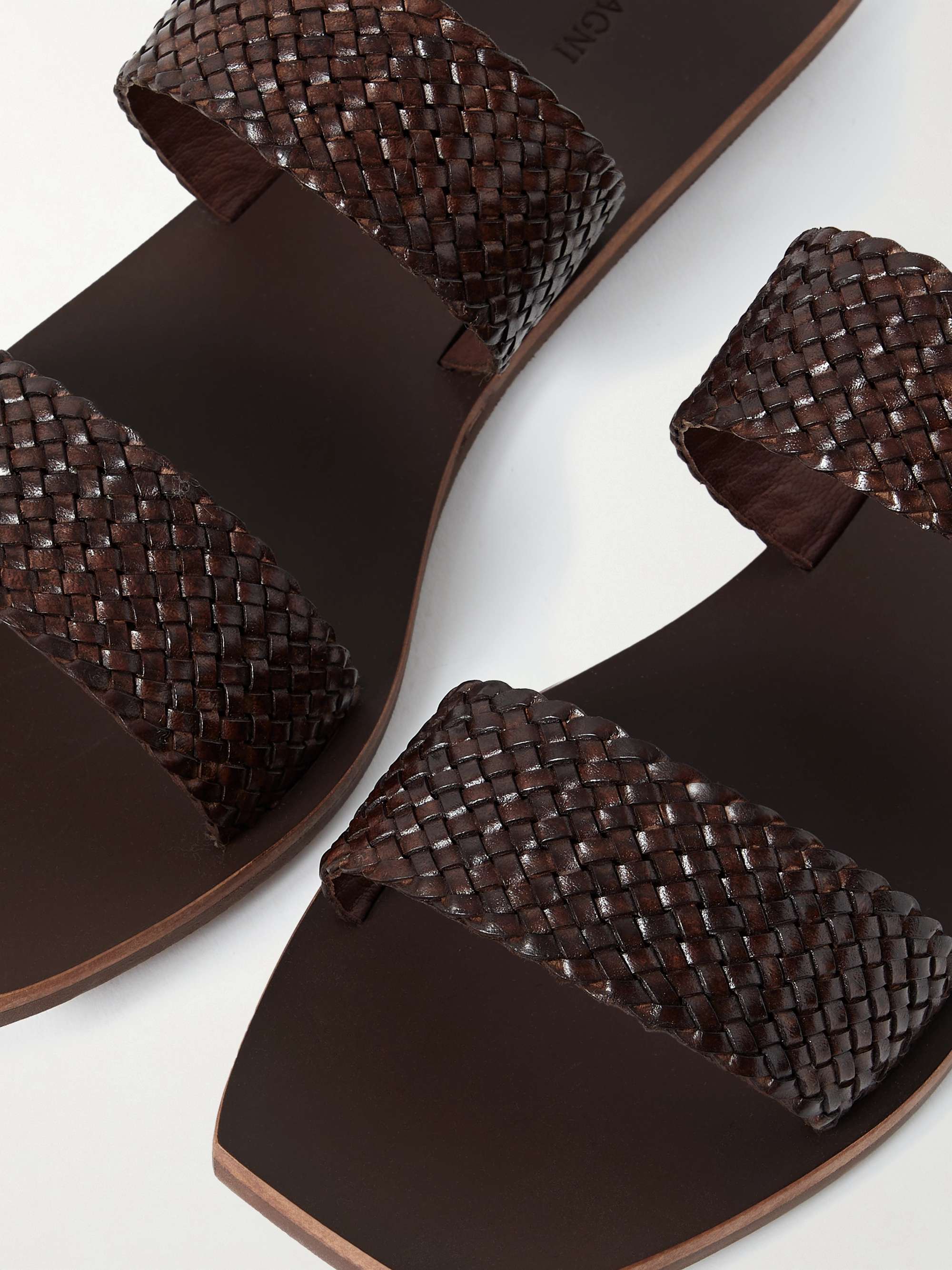 ST. AGNI Clea woven leather slides