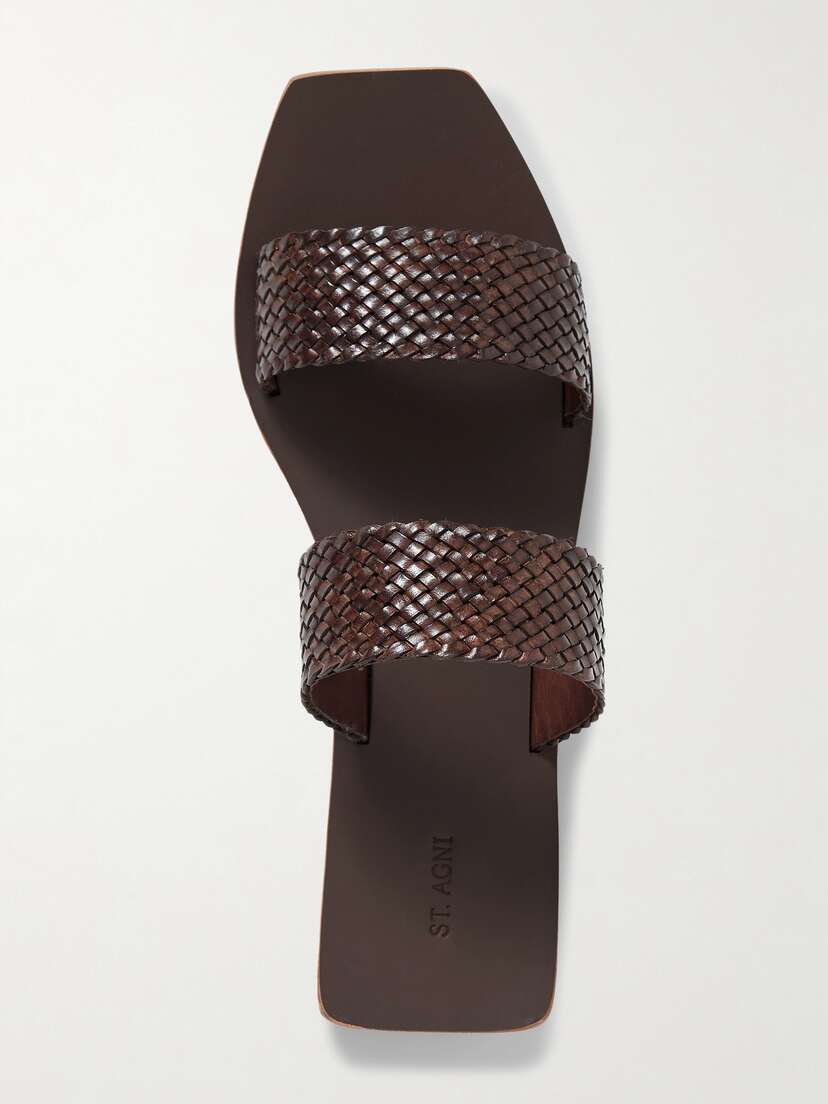 St. Agni Clea Woven Leather Slides
