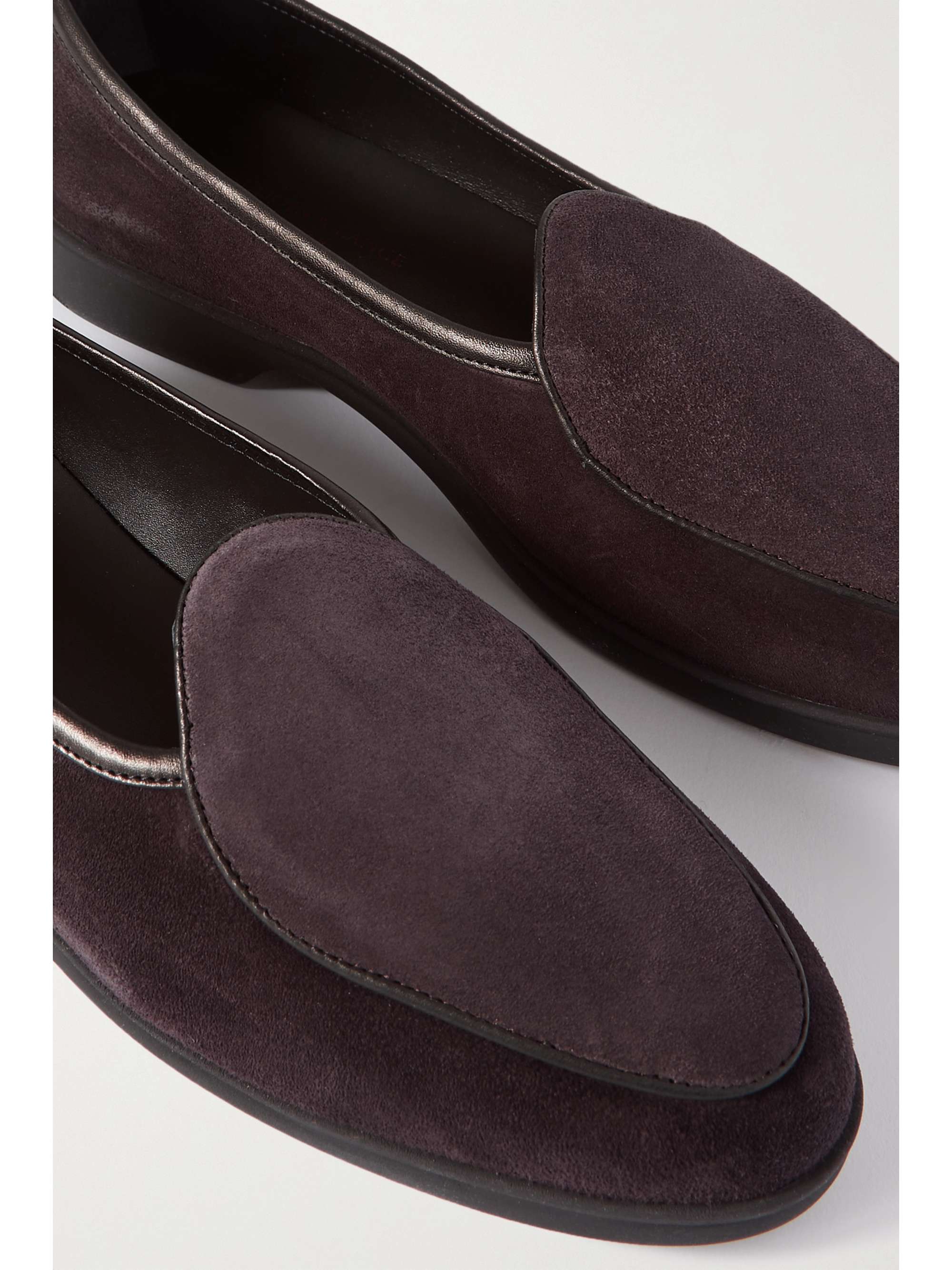 Black Stride leather-trimmed suede 