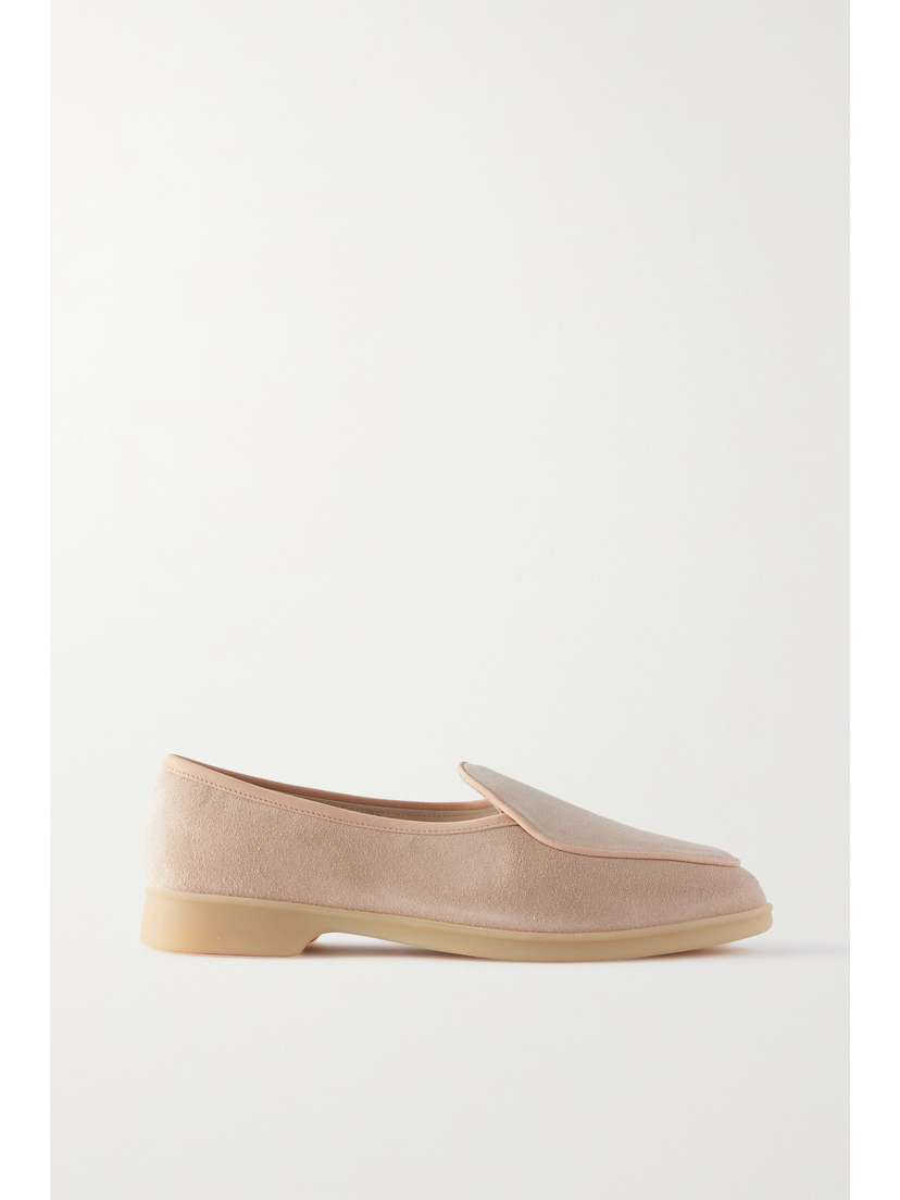 BAUDOIN & LANGE Stride Leather-trimmed Suede Loafers
