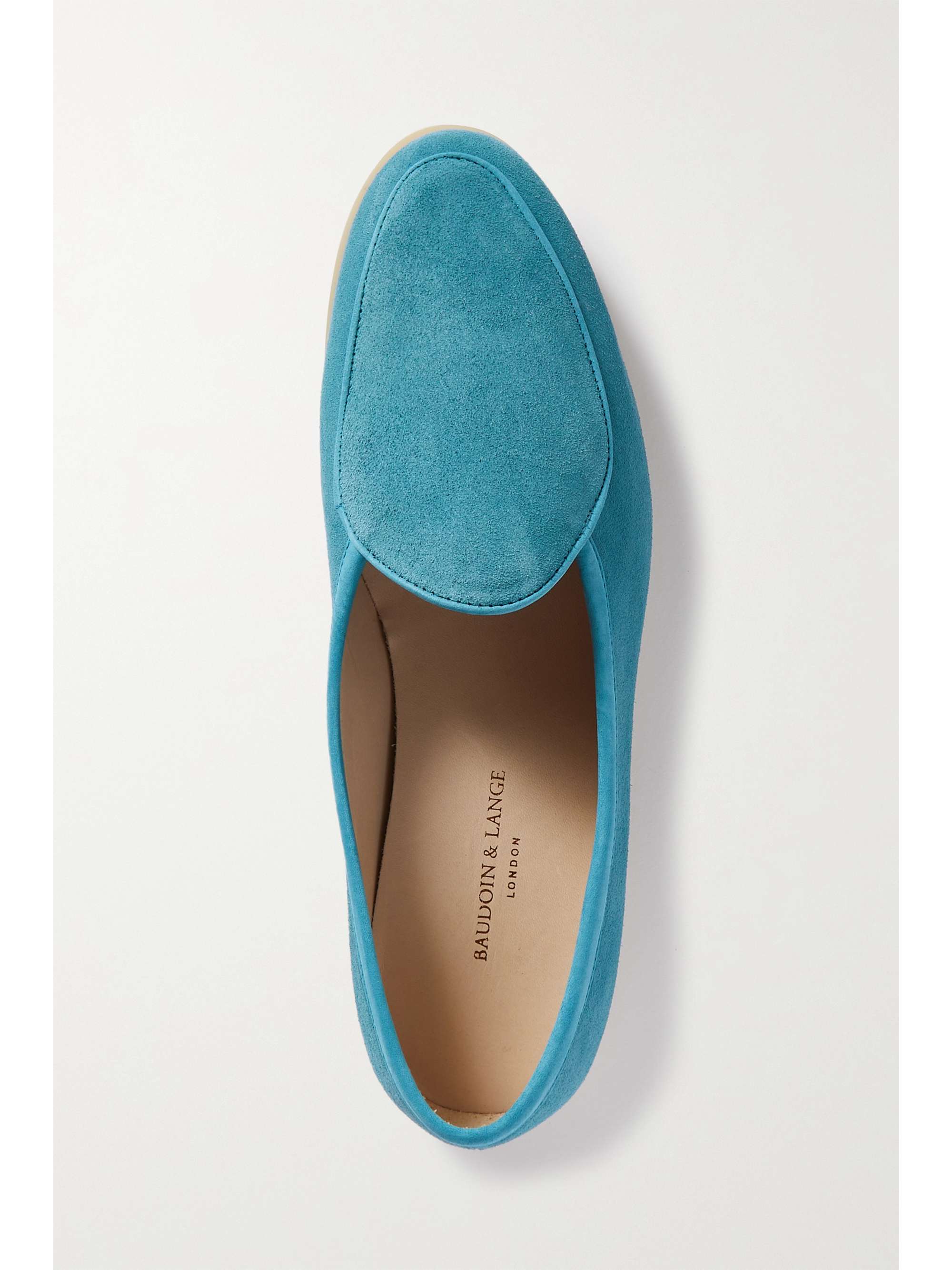 BAUDOIN & LANGE Stride leather-trimmed suede loafers