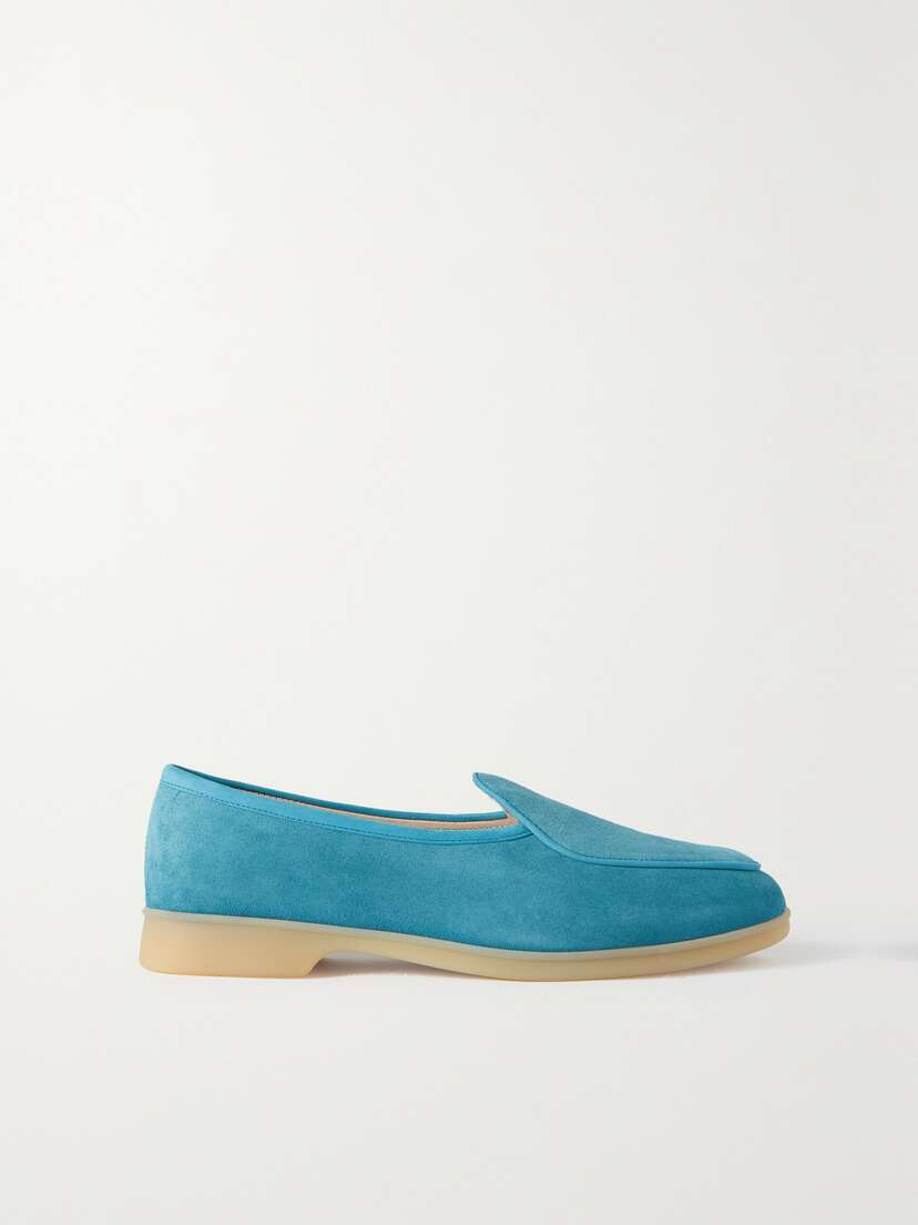 BAUDOIN & LANGE Stride Leather-trimmed Suede Loafers