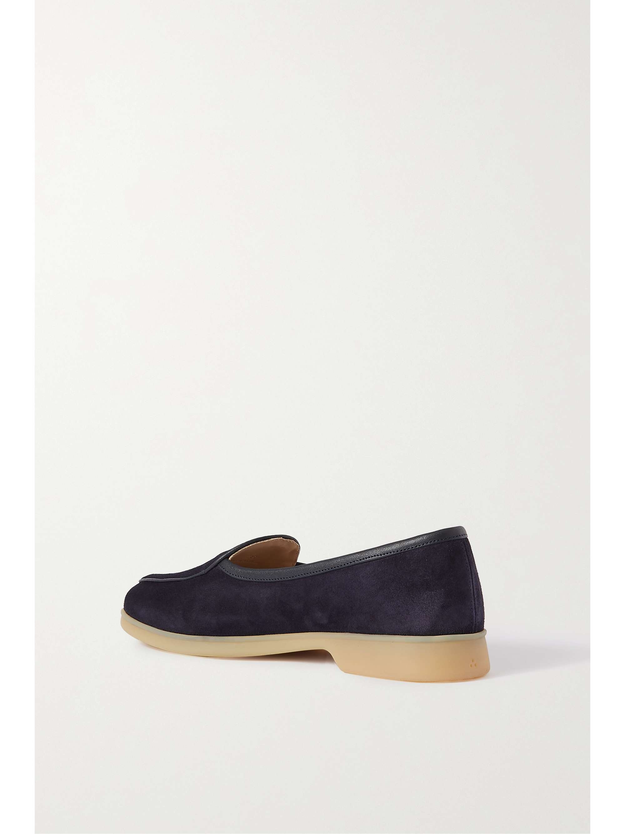 BAUDOIN & LANGE Stride leather-trimmed suede loafers