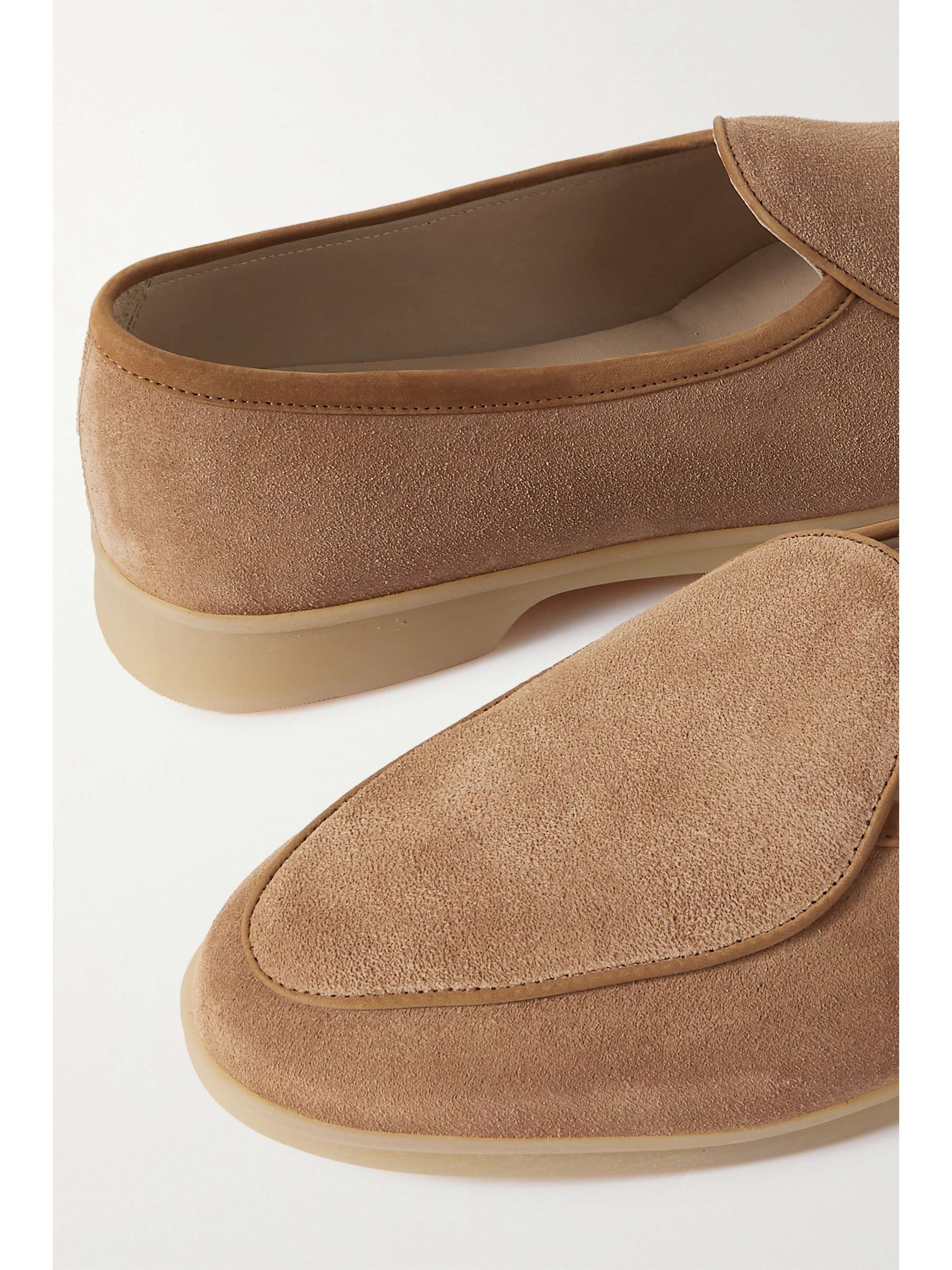 BAUDOIN & LANGE Stride leather-trimmed suede loafers