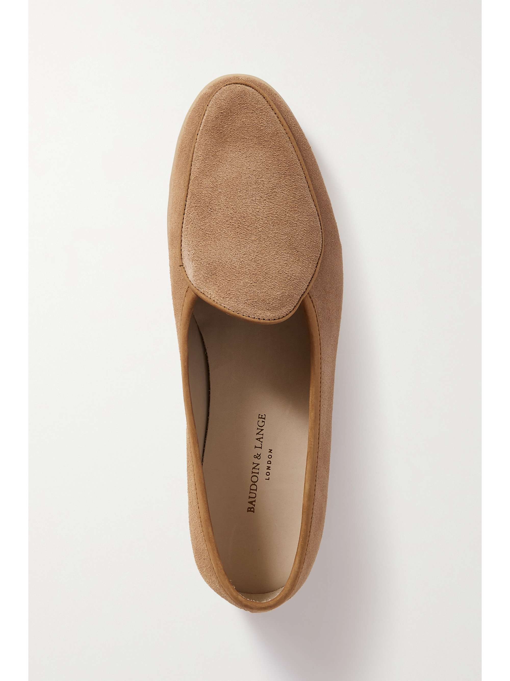 BAUDOIN & LANGE Stride leather-trimmed suede loafers