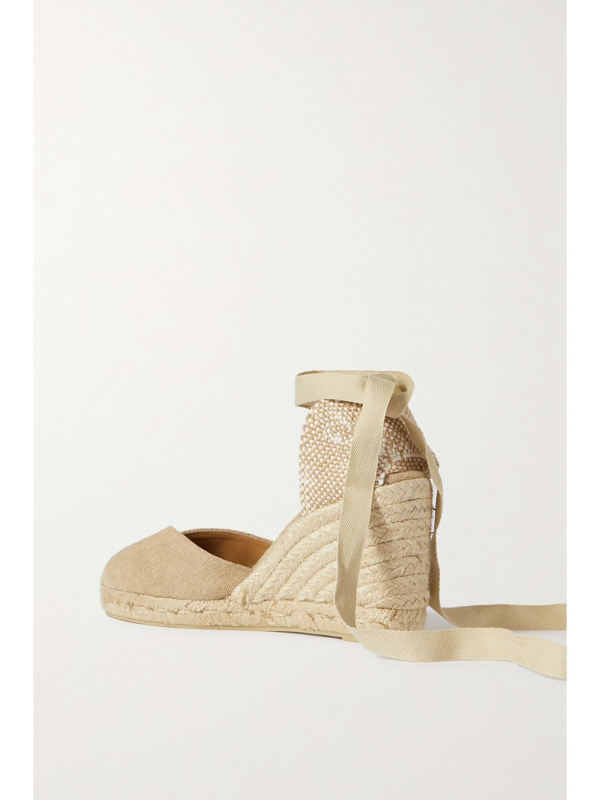 CASTAÑER + NET SUSTAIN Chiara 80 satin and canvas wedge espadrilles