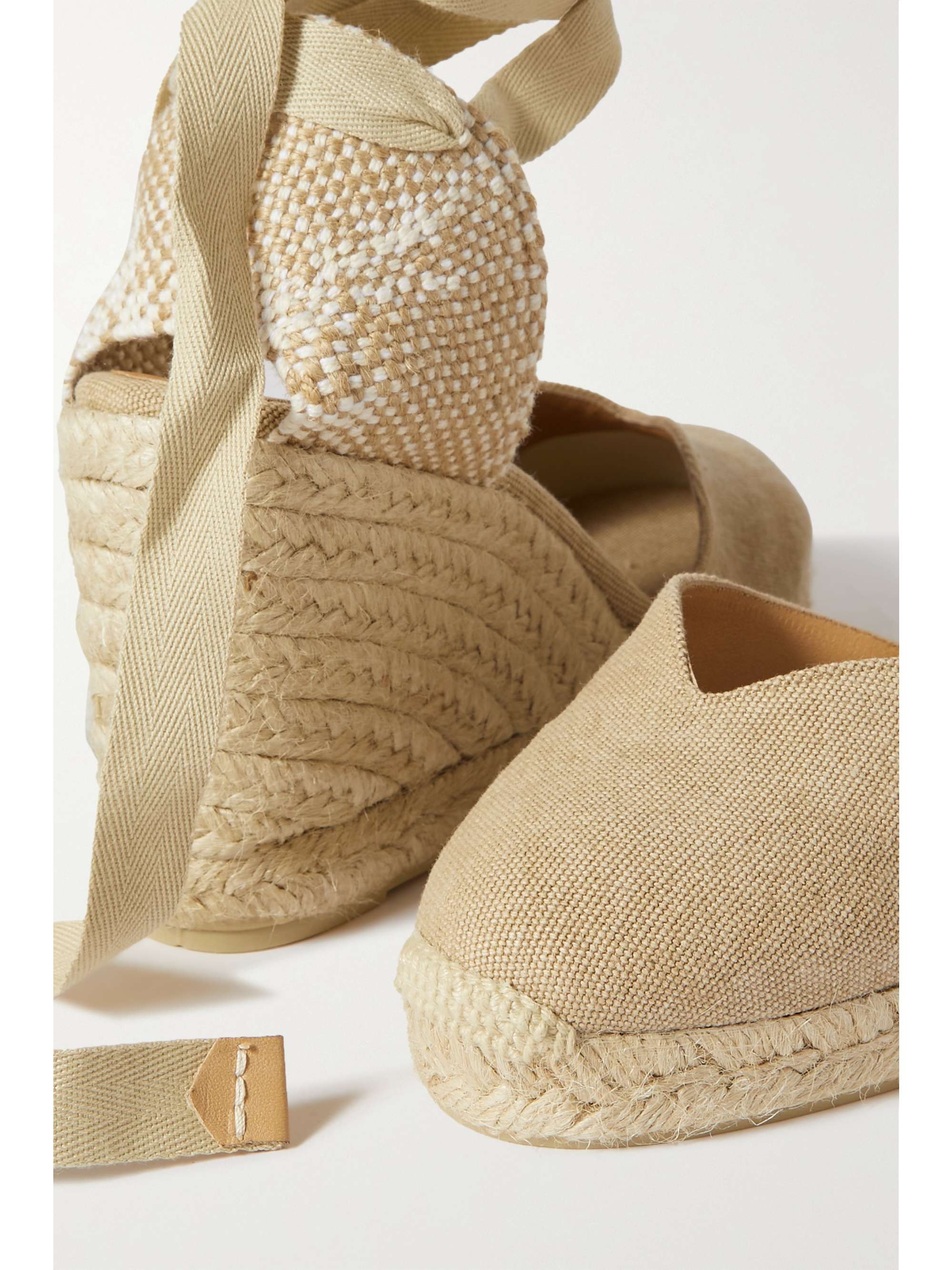 CASTAÑER + NET SUSTAIN Chiara 80 satin and canvas wedge espadrilles