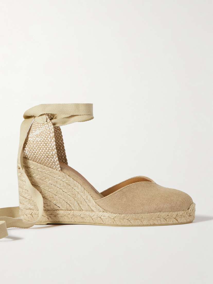 Castañer + Net Sustain Chiara 80 Canvas Wedge Espadrilles