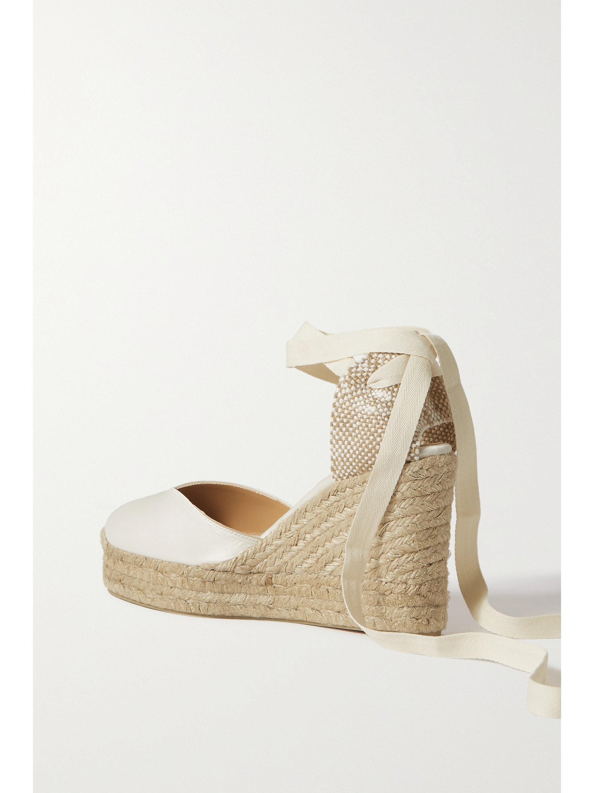 Castañer + NET SUSTAIN Chiara 100 satin and canvas wedge espadrilles