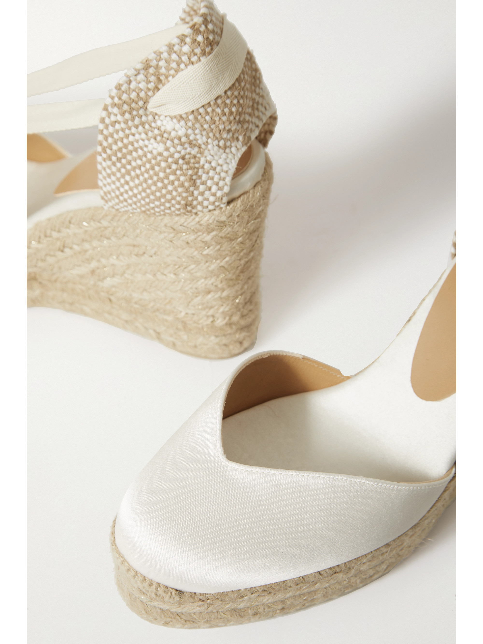 Castañer + NET SUSTAIN Chiara 100 satin and canvas wedge espadrilles
