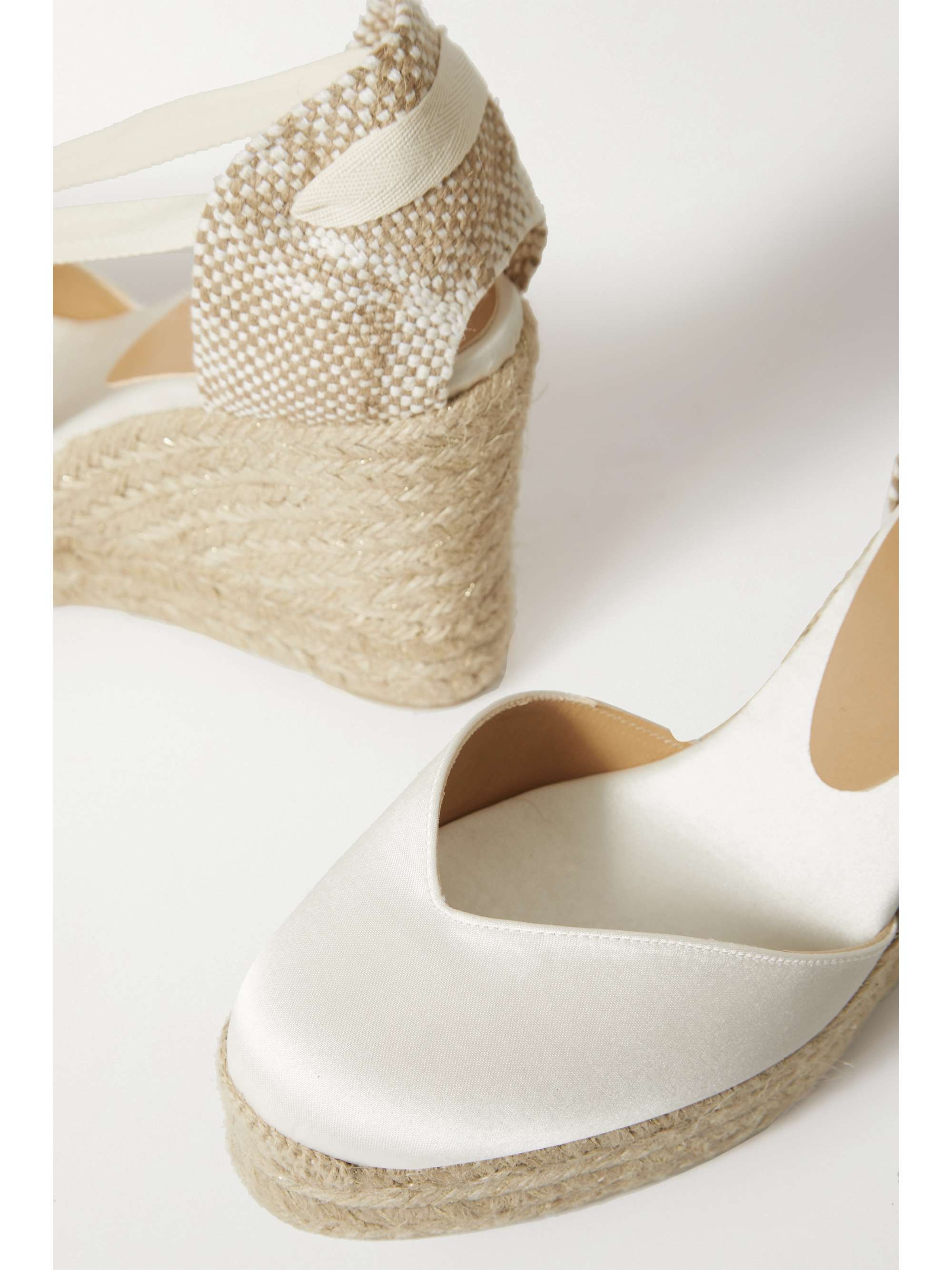 CASTAÑER + NET SUSTAIN Chiara 100 satin and canvas wedge espadrilles