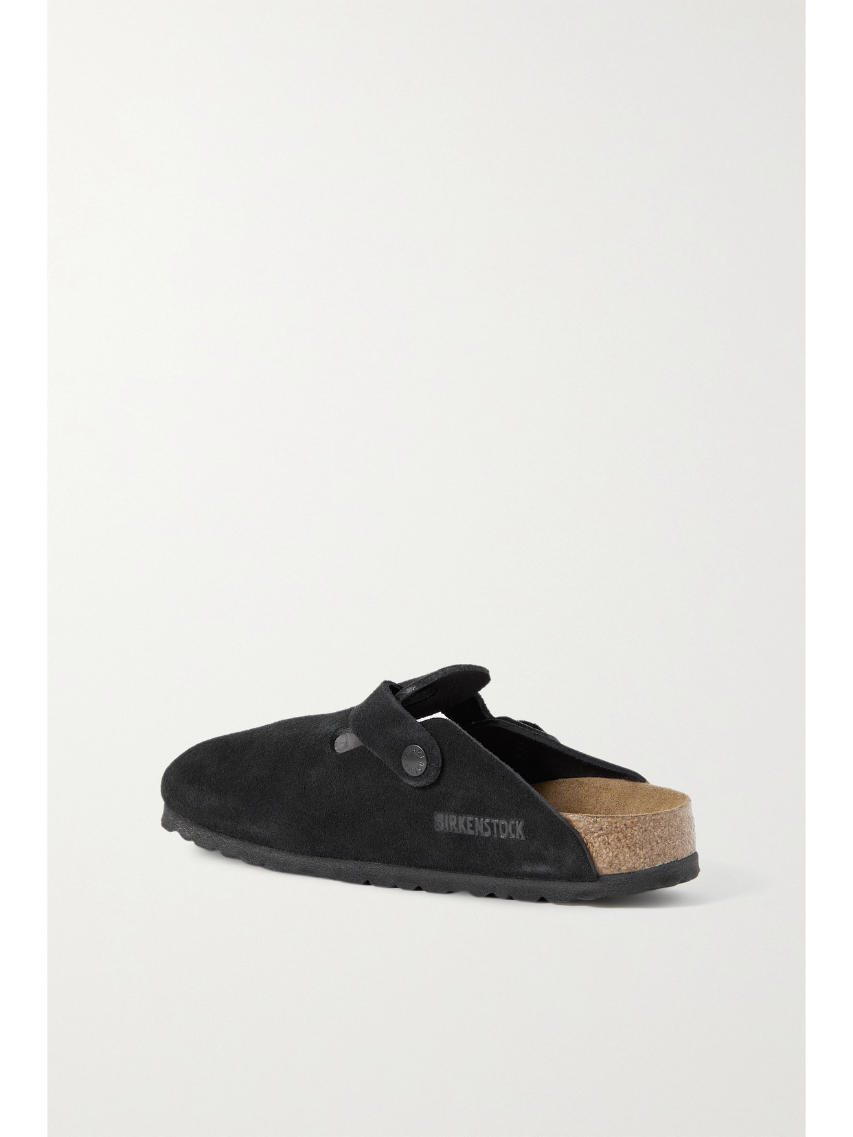 Shop Birkenstock Boston Suede Clogs In Black