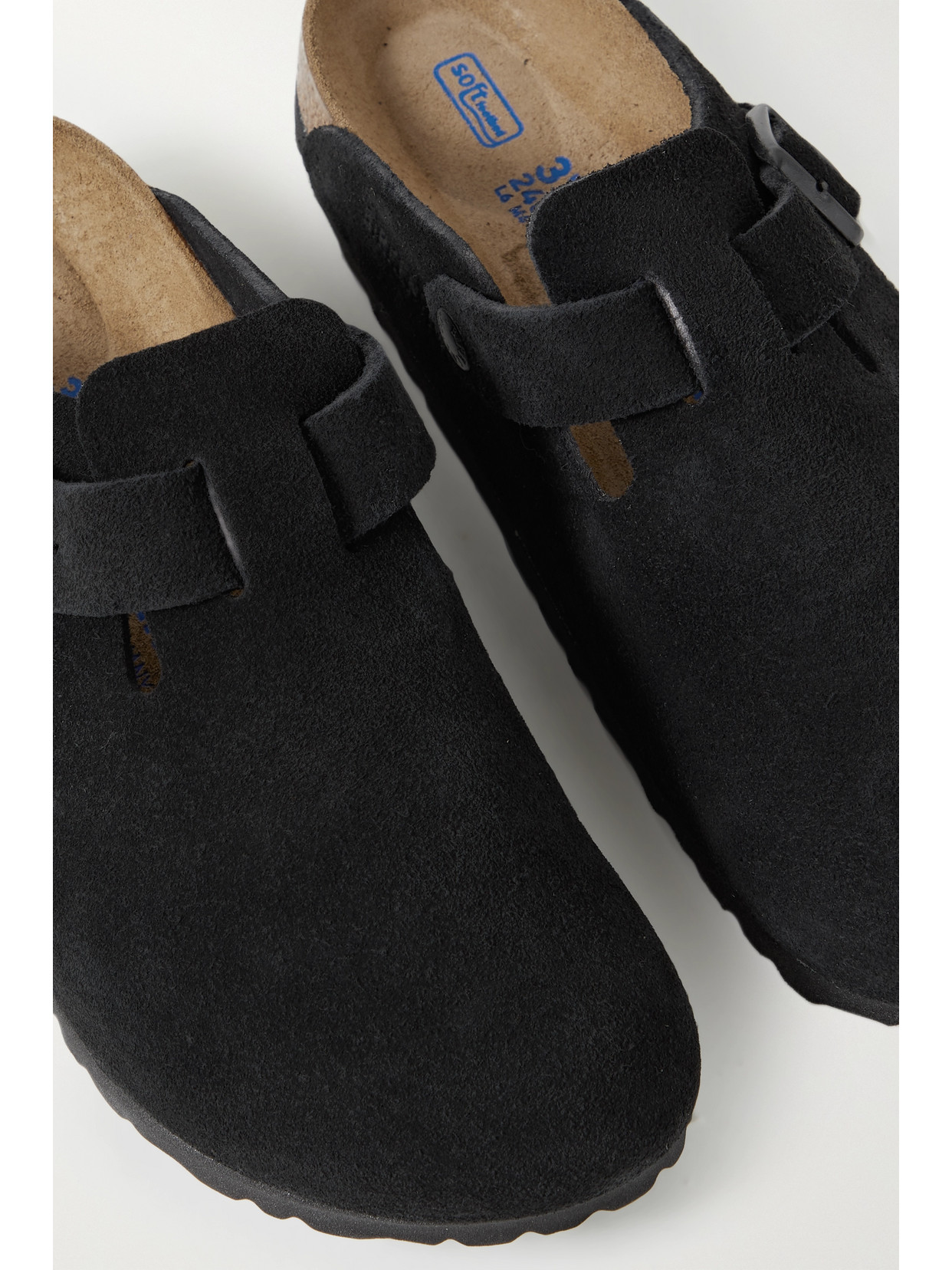 Birkenstock Boston Suede Clogs In Black