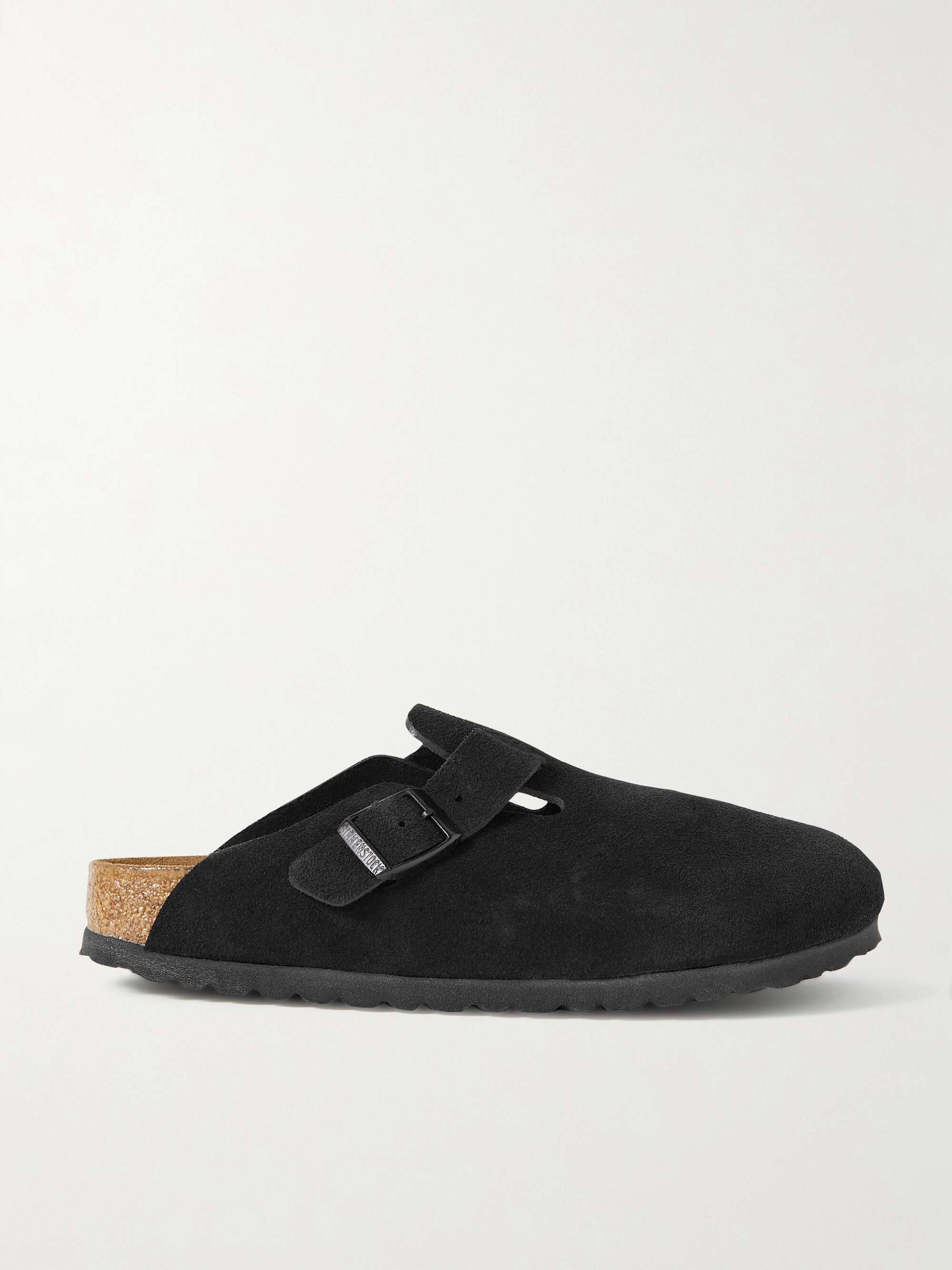 Birkenstock - Boston Suede-trimmed Leather Clogs - Black - IT38 - Net A Porter