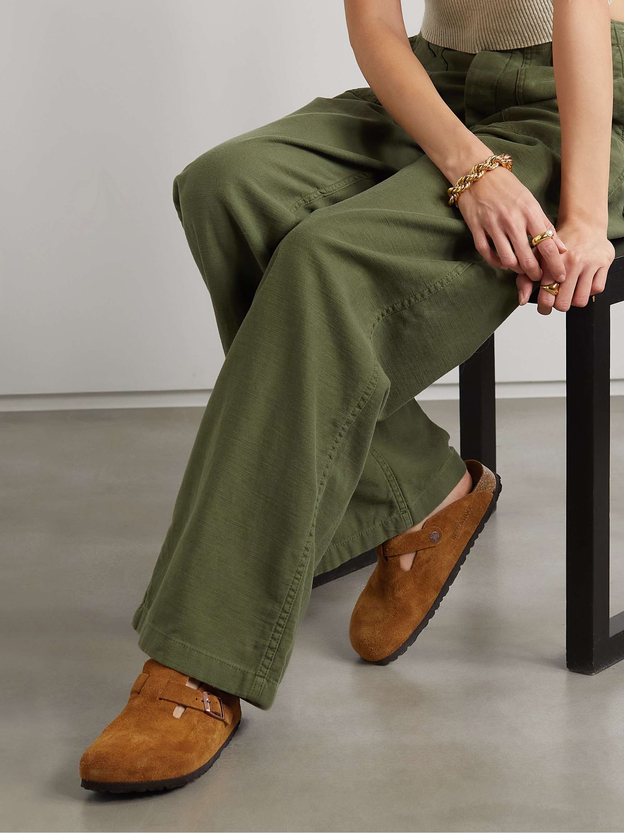BIRKENSTOCK Boston 绒面革拖鞋
