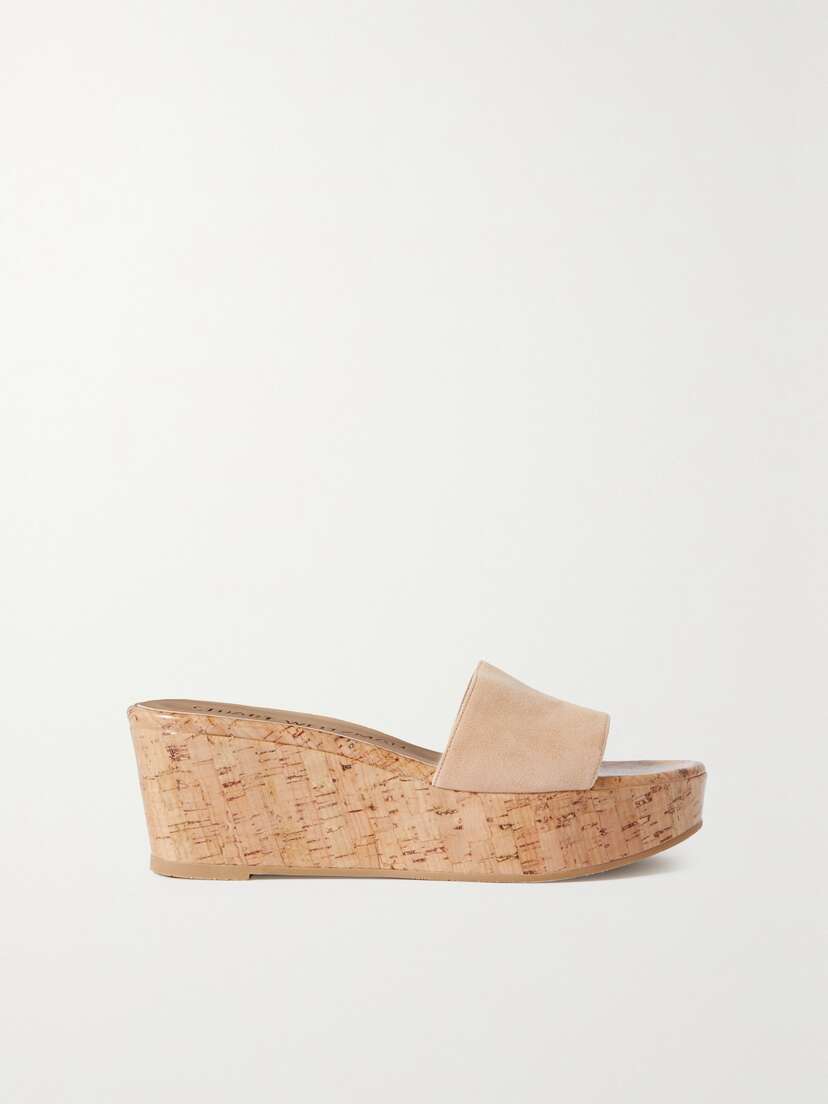 Stuart Weitzman Summer Suede Wedge Sandals