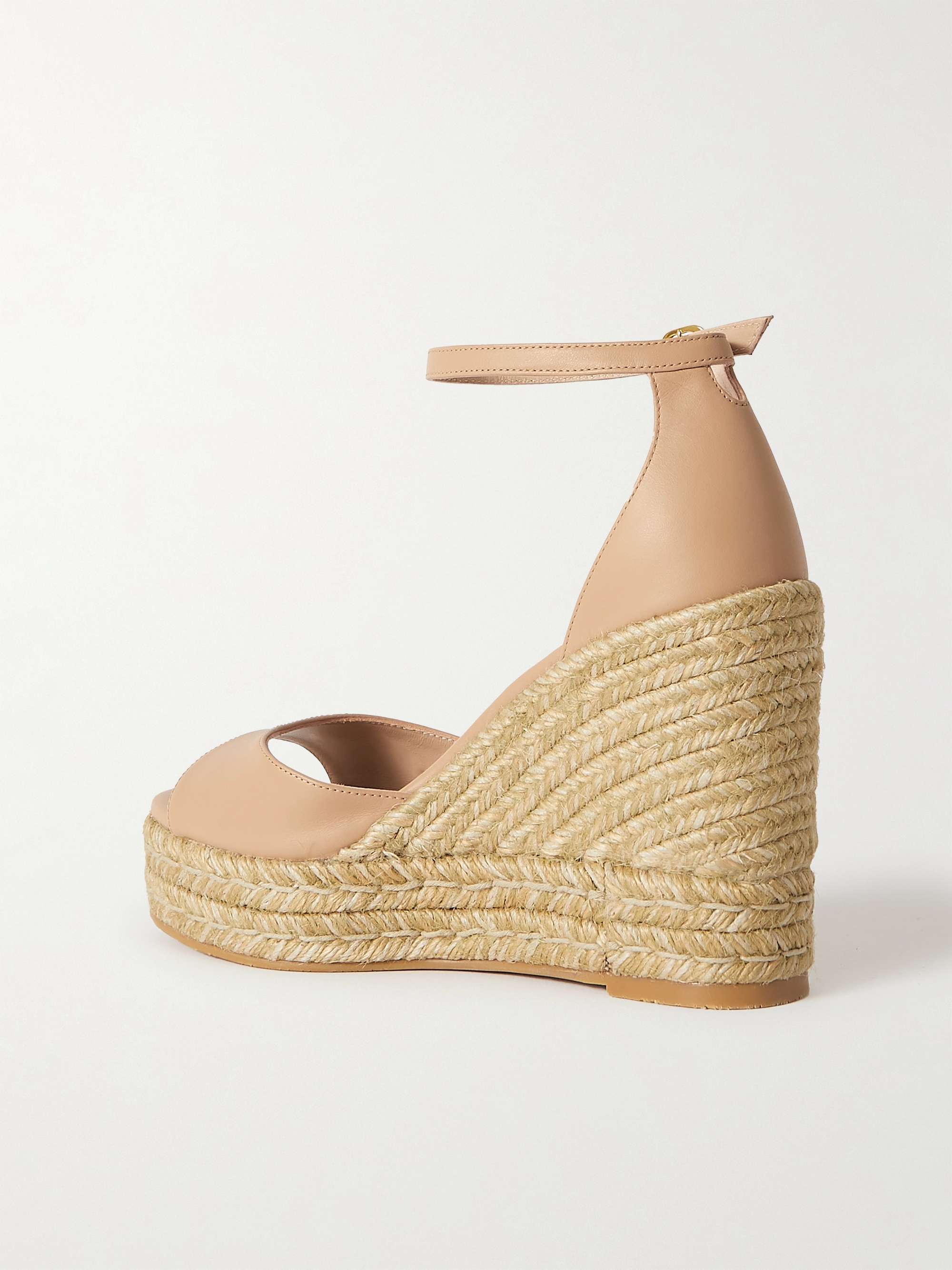 STUART WEITZMAN Nudistcurve leather espadrille wedge sandals