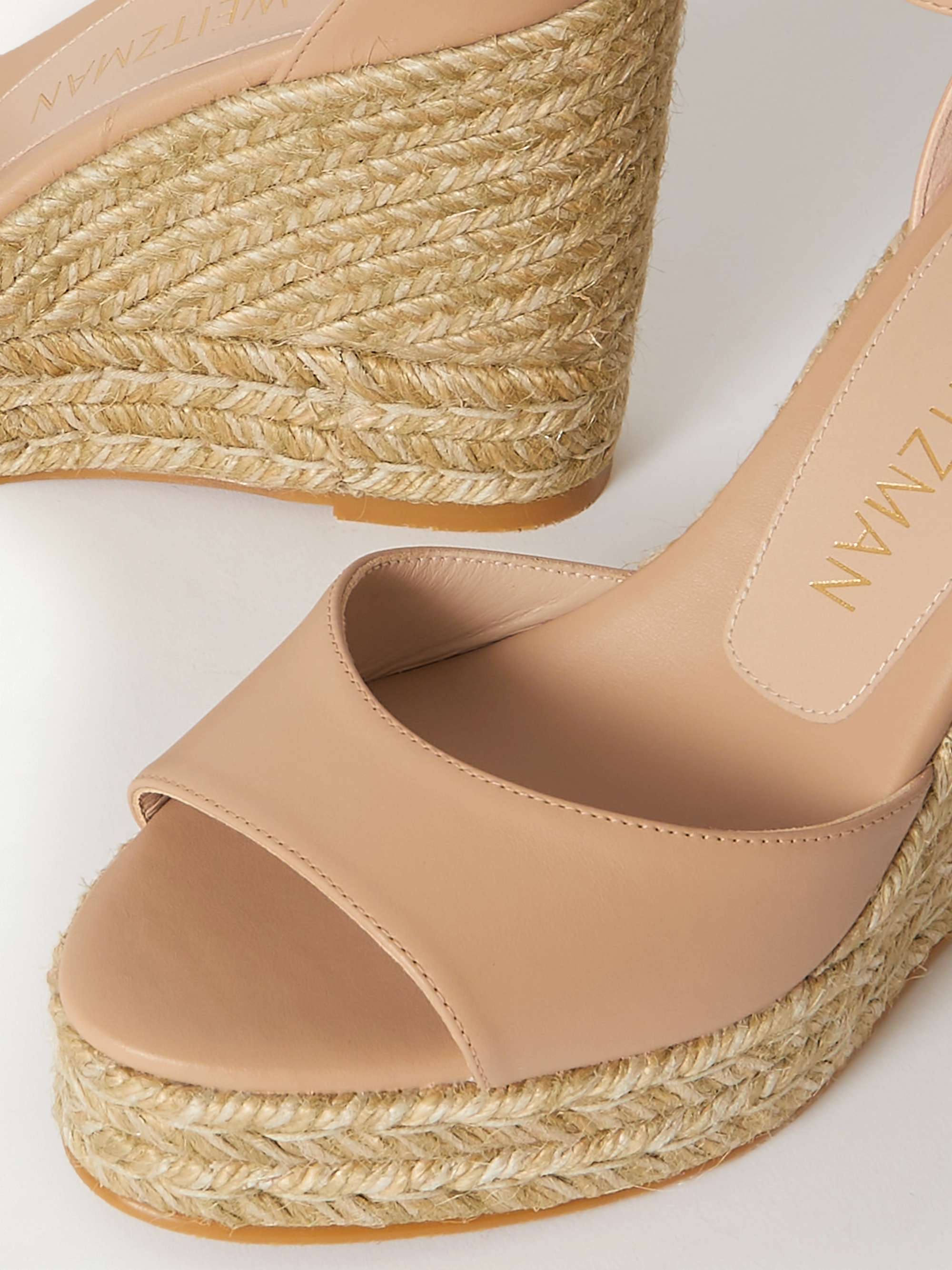 STUART WEITZMAN Nudistcurve leather espadrille wedge sandals