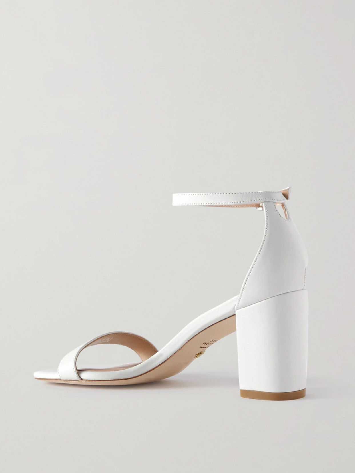 Stuart Weitzman Nudistcurve Leather Sandals In White
