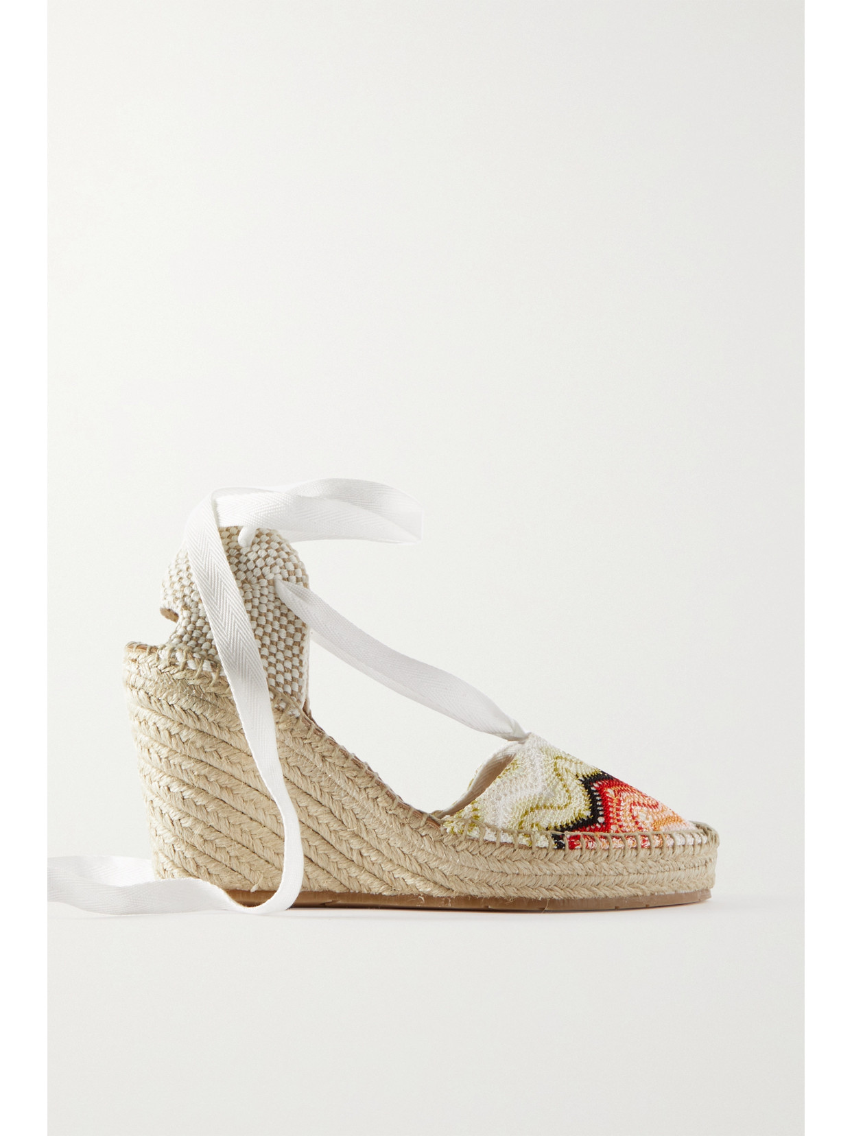 Missoni 80 Metallic Canvas Wedge Espadrilles In Gold