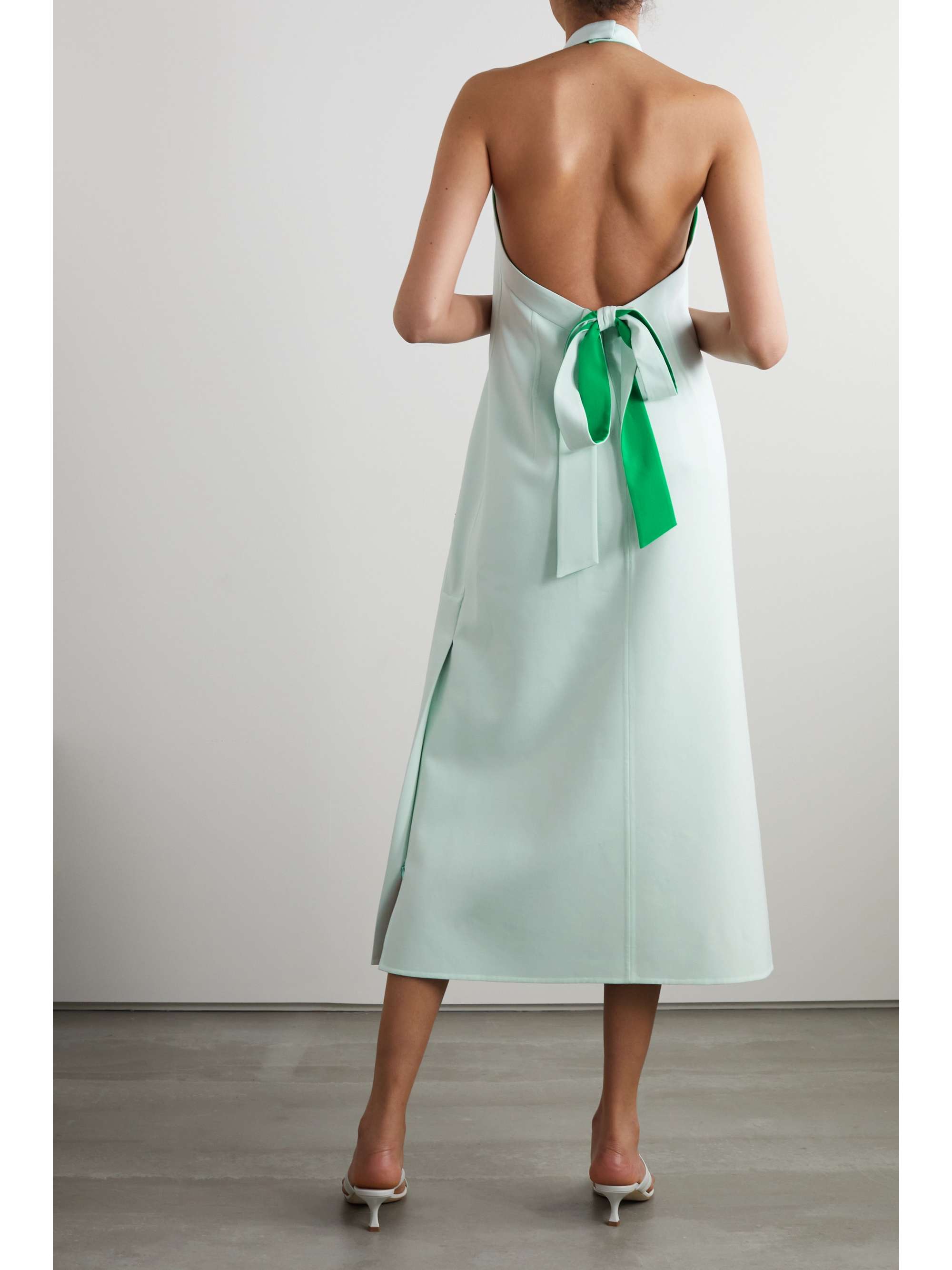 AKRIS Crepe halterneck midi dress