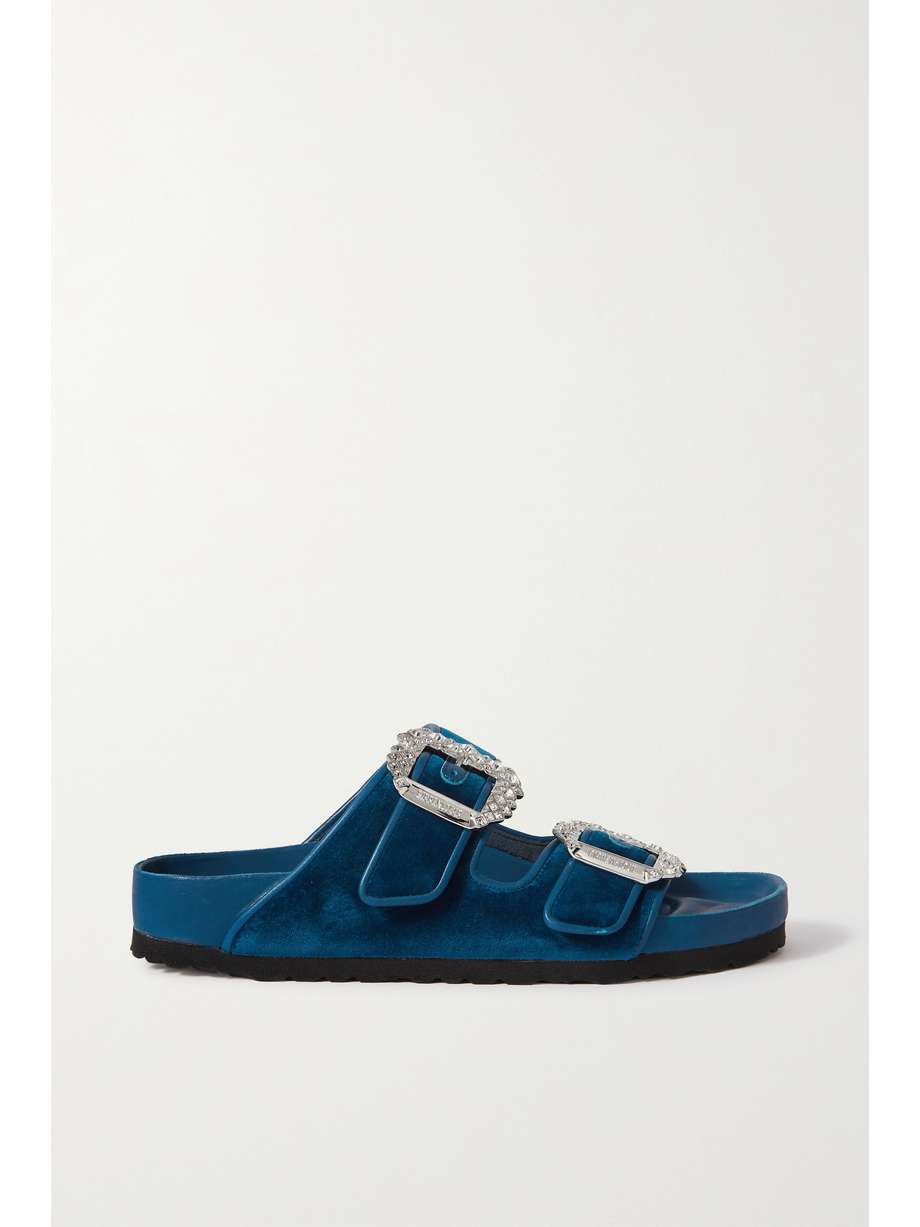 Crystal Embellished Blue Sandals