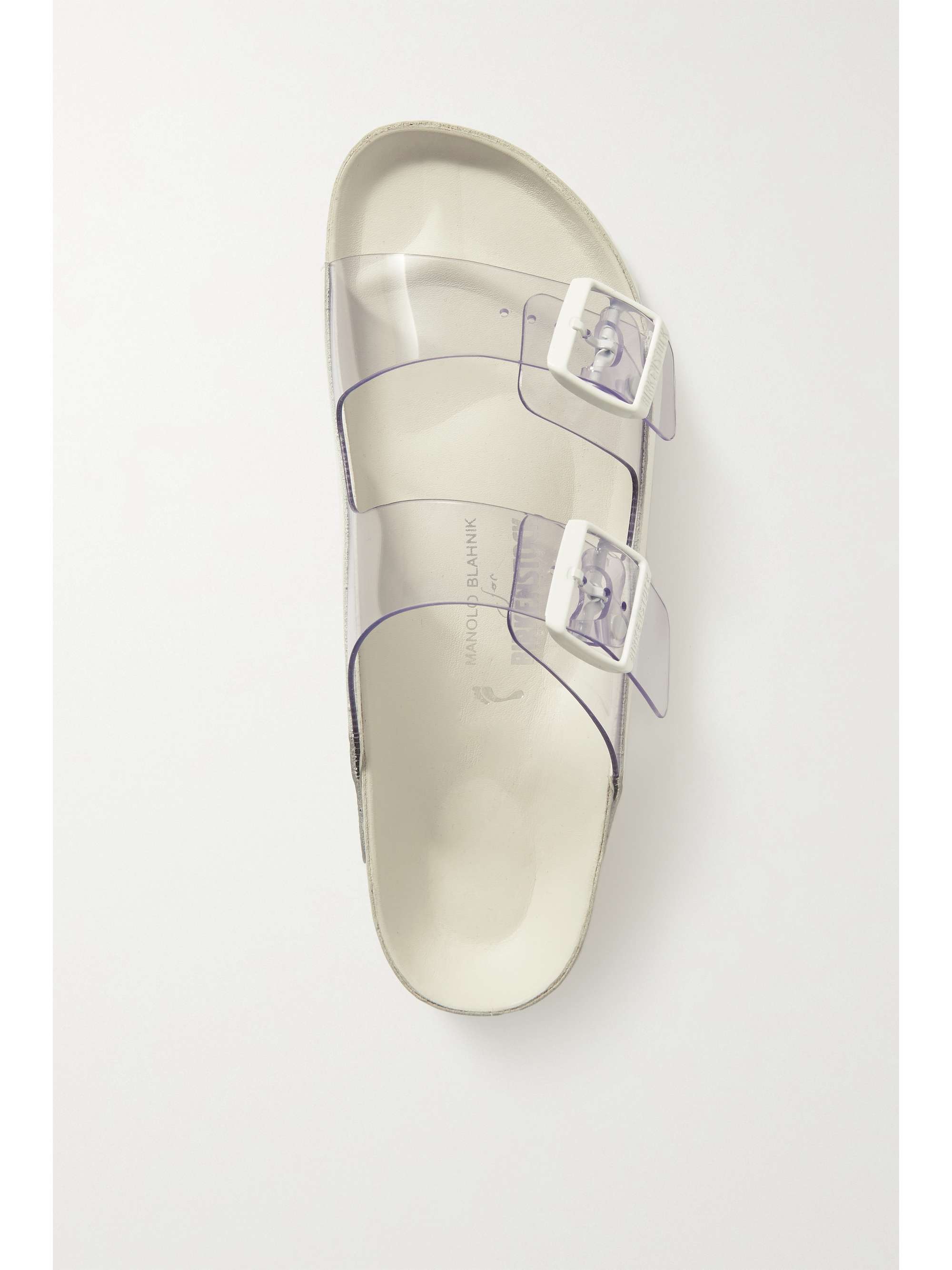 BIRKENSTOCK 1774 + Manolo Blahnik Arizona leather-trimmed PVC sandals