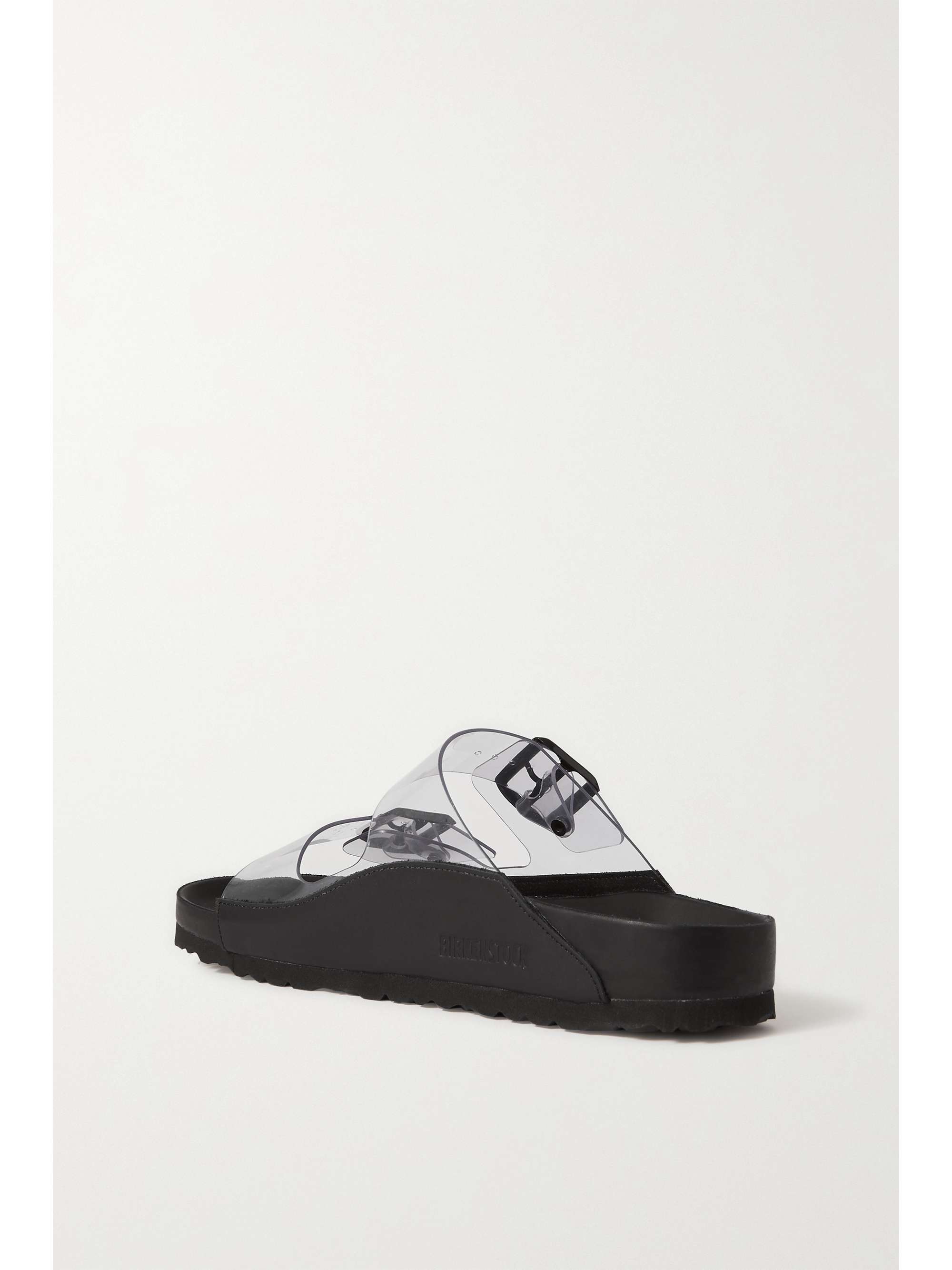 BIRKENSTOCK 1774 + Manolo Blahnik Arizona leather-trimmed PVC sandals |  NET-A-PORTER