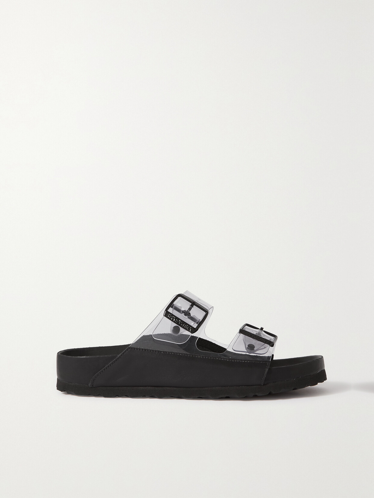BIRKENSTOCK 1774 + MANOLO BLAHNIK ARIZONA LEATHER-TRIMMED PVC SANDALS
