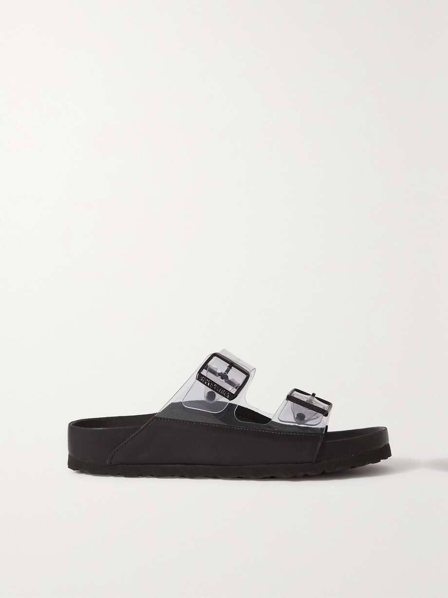 Leather Trimmed PVC Sandals
